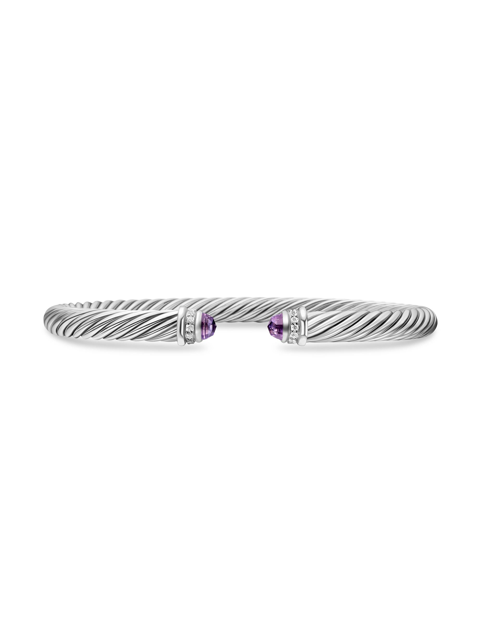 David Yurman Women's Cable Classics Color Bracelet with Pavé Diamonds - Amethyst