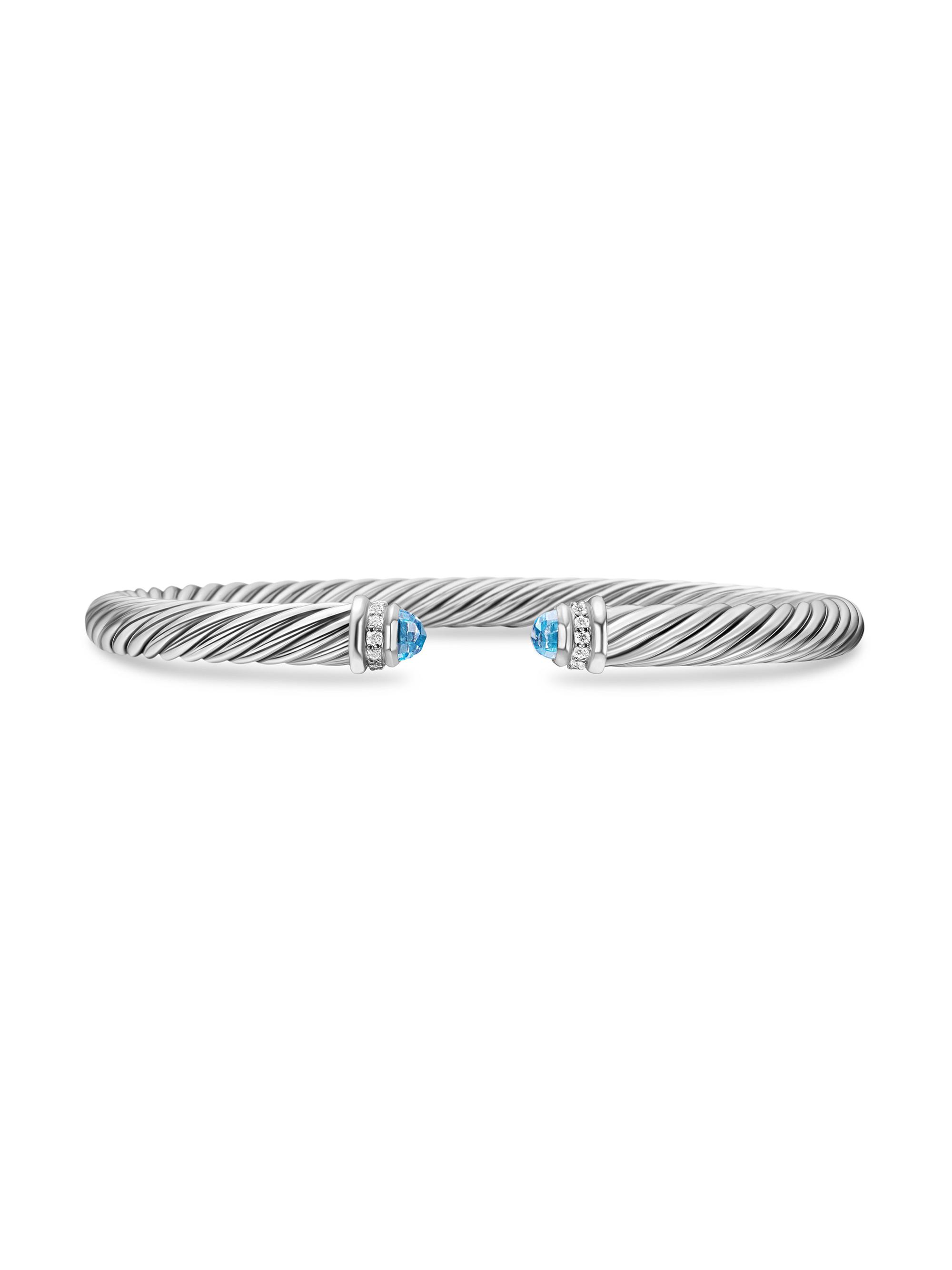 David Yurman Women's Cable Classics Color Bracelet with Pavé Diamonds - Blue Topaz