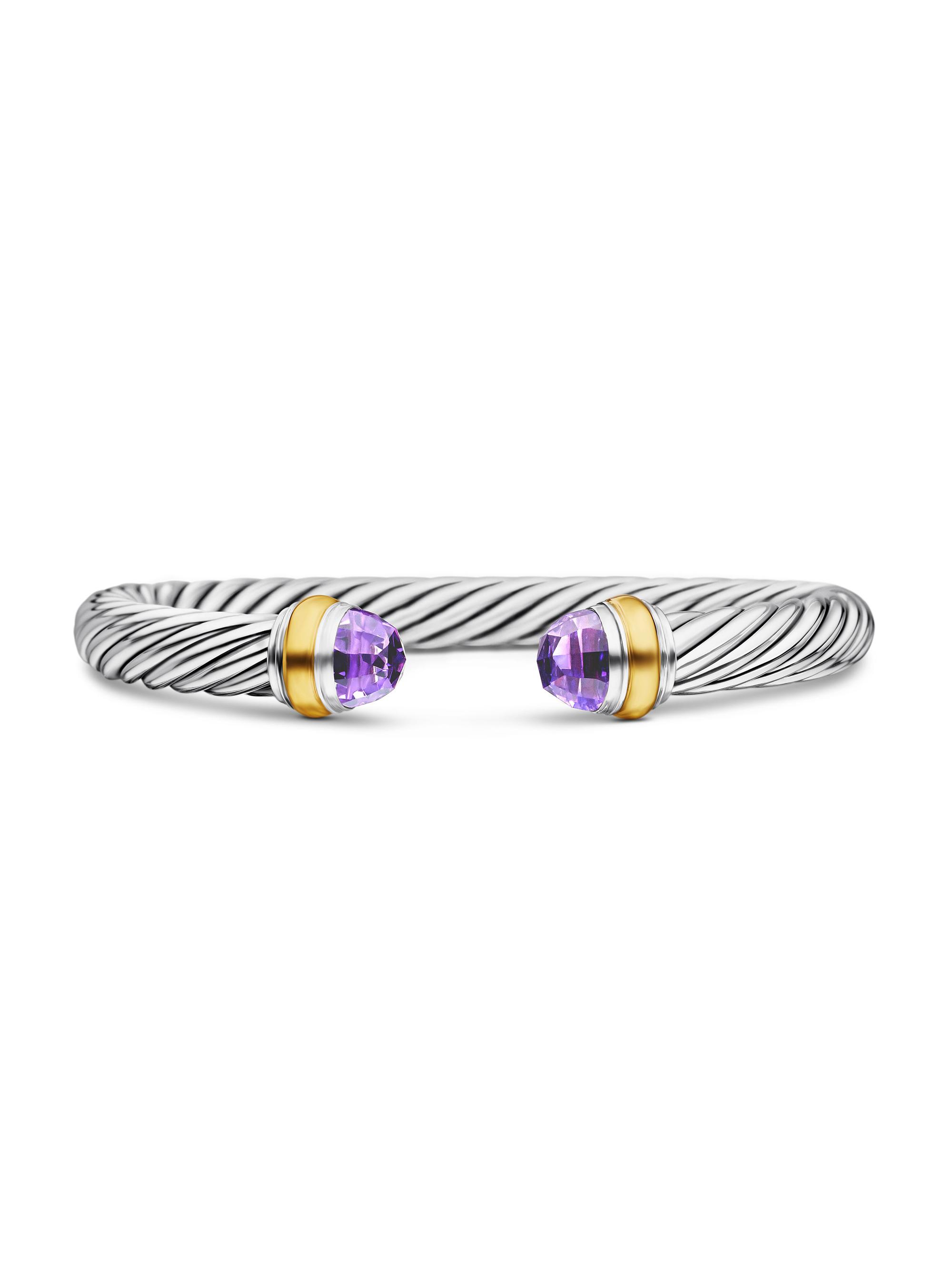 David Yurman Women's Classic Cable Bracelet In Sterling Silver - Amethyst
