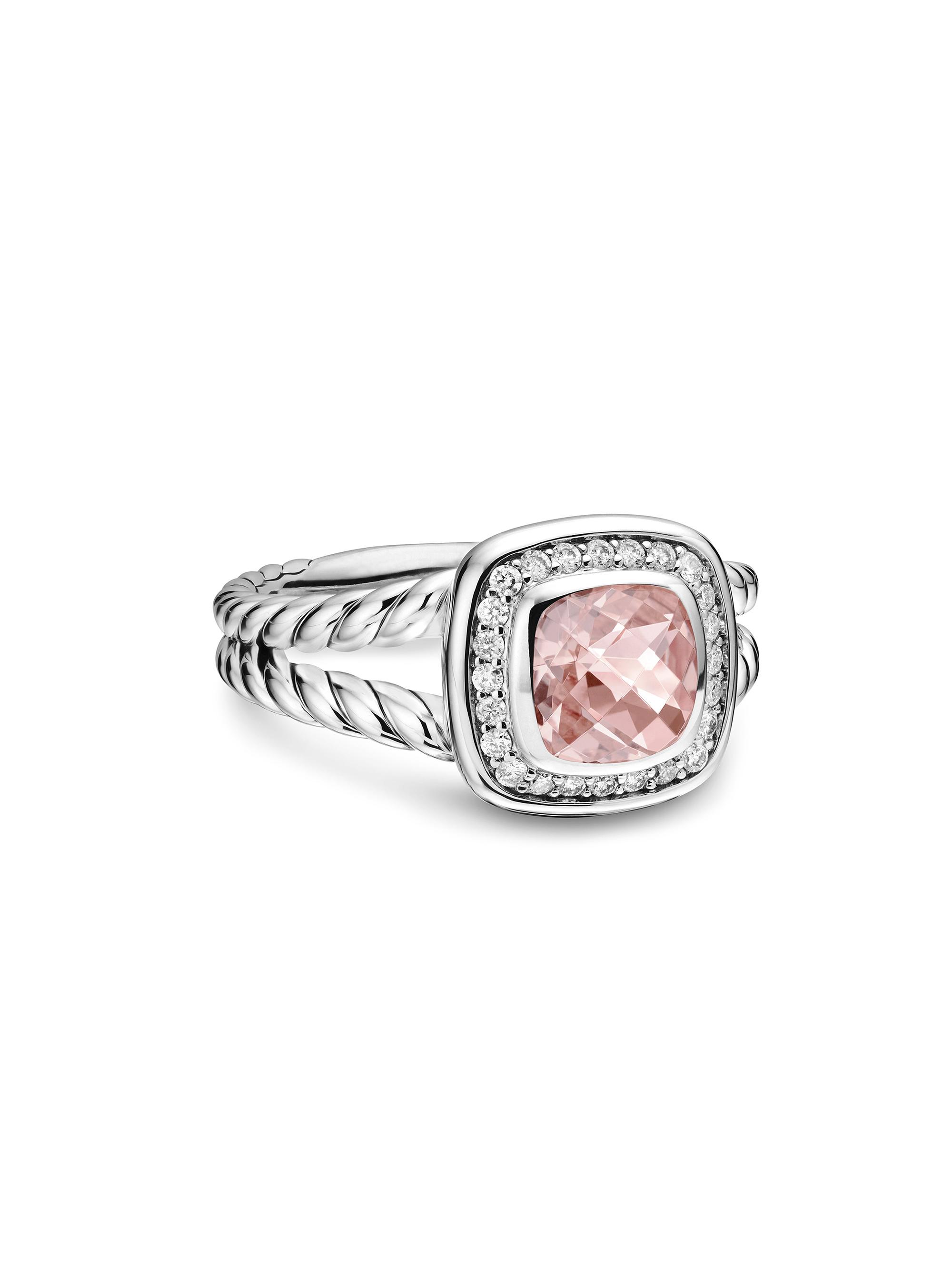 David Yurman Women's Petite Albion Ring With Pavé Diamonds - Morganite
