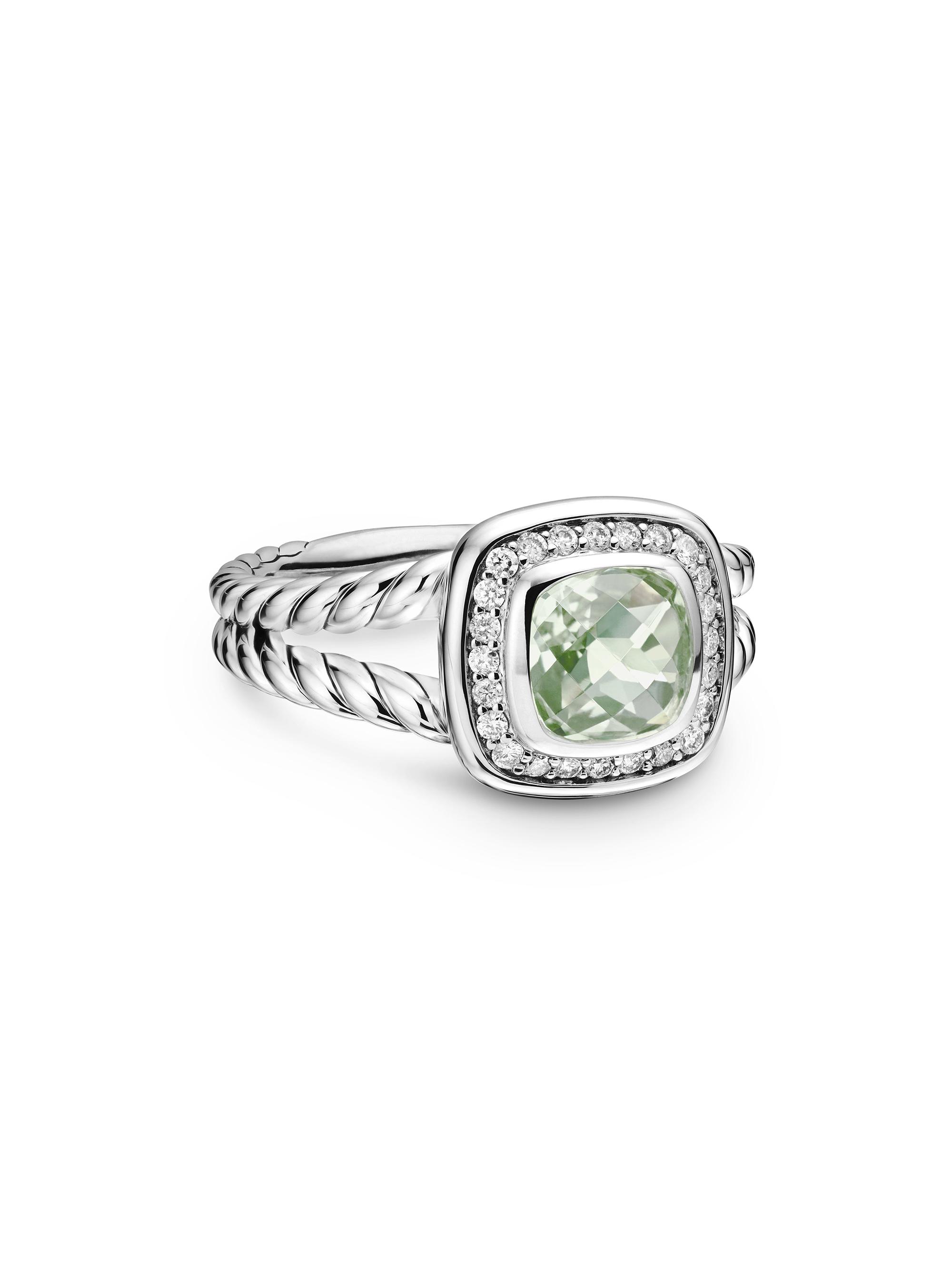 David Yurman Women's Petite Albion Ring With Pavé Diamonds - Prasiolite