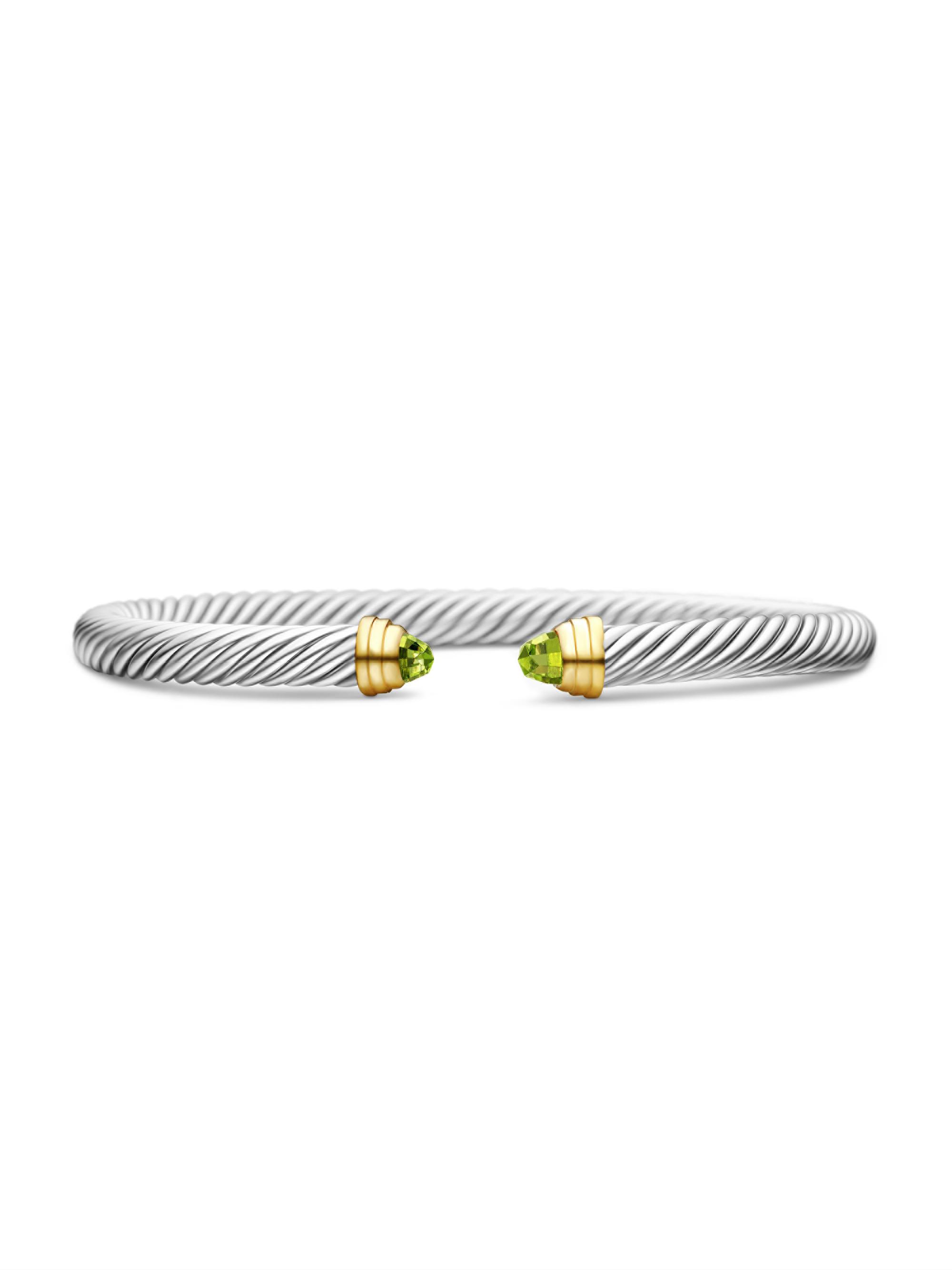 David Yurman Women's Classic Cable Bracelet in Sterling Silver - Peridot