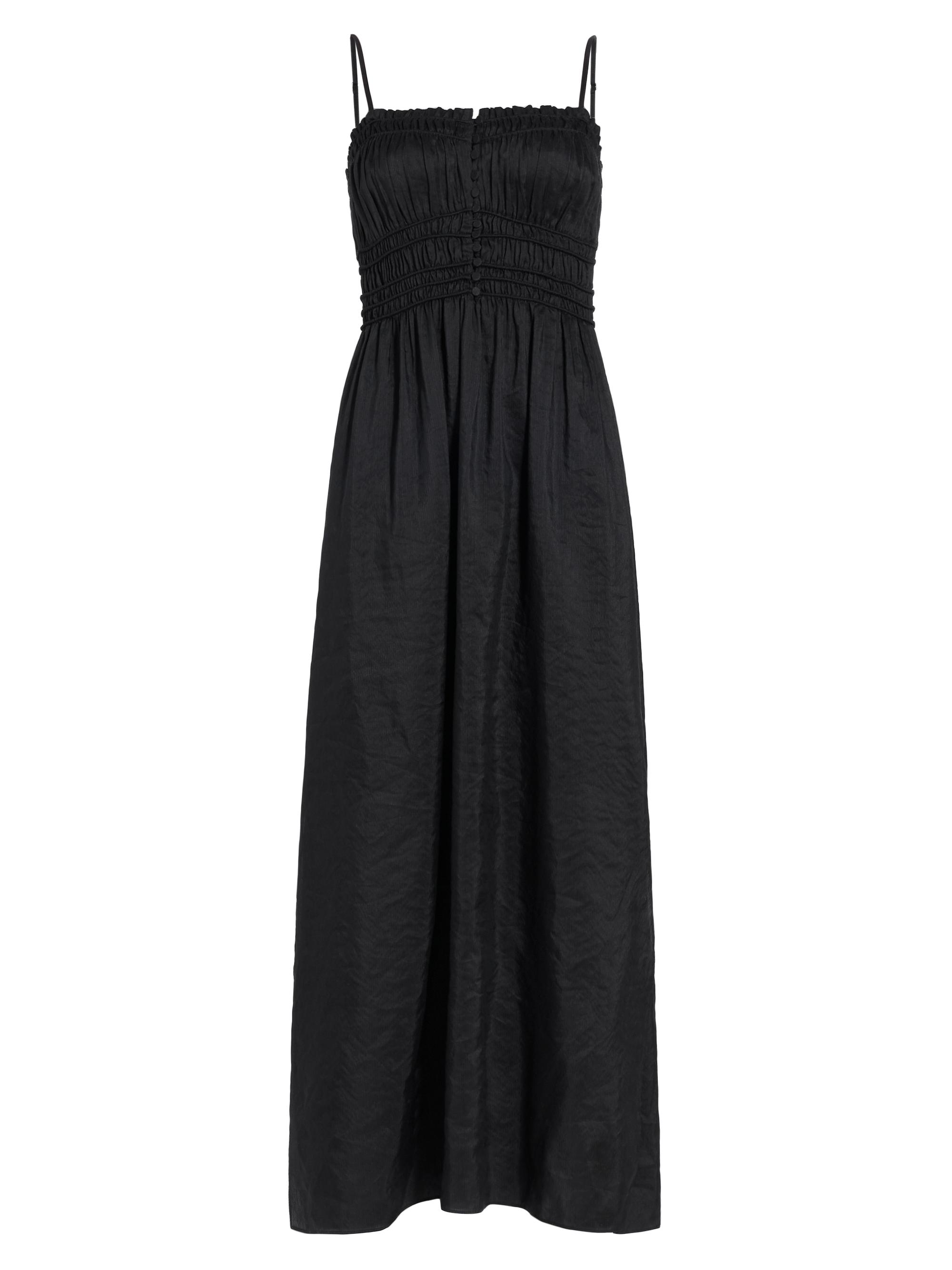 Frame Women's Corded Satin Maxi Dress - Noir