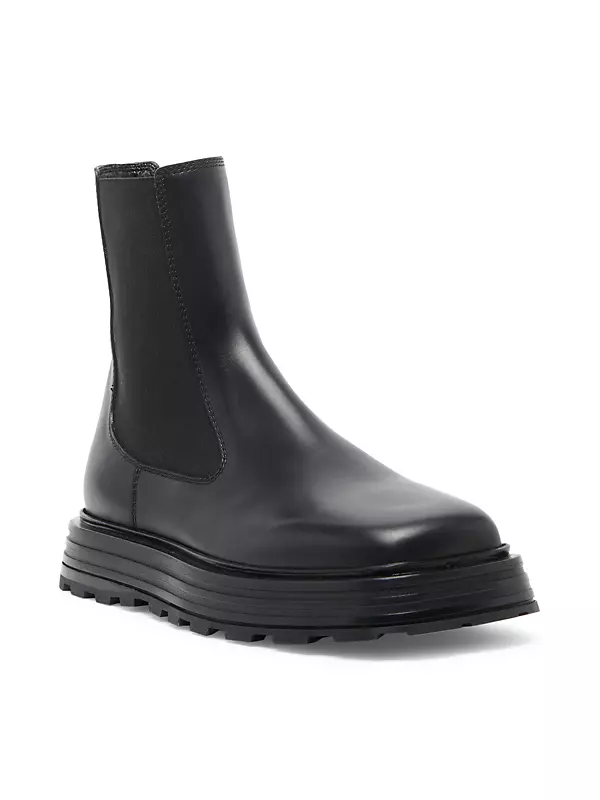 Shop Jil Sander Leather Square-Toe Chelsea Boots | Saks Fifth Avenue