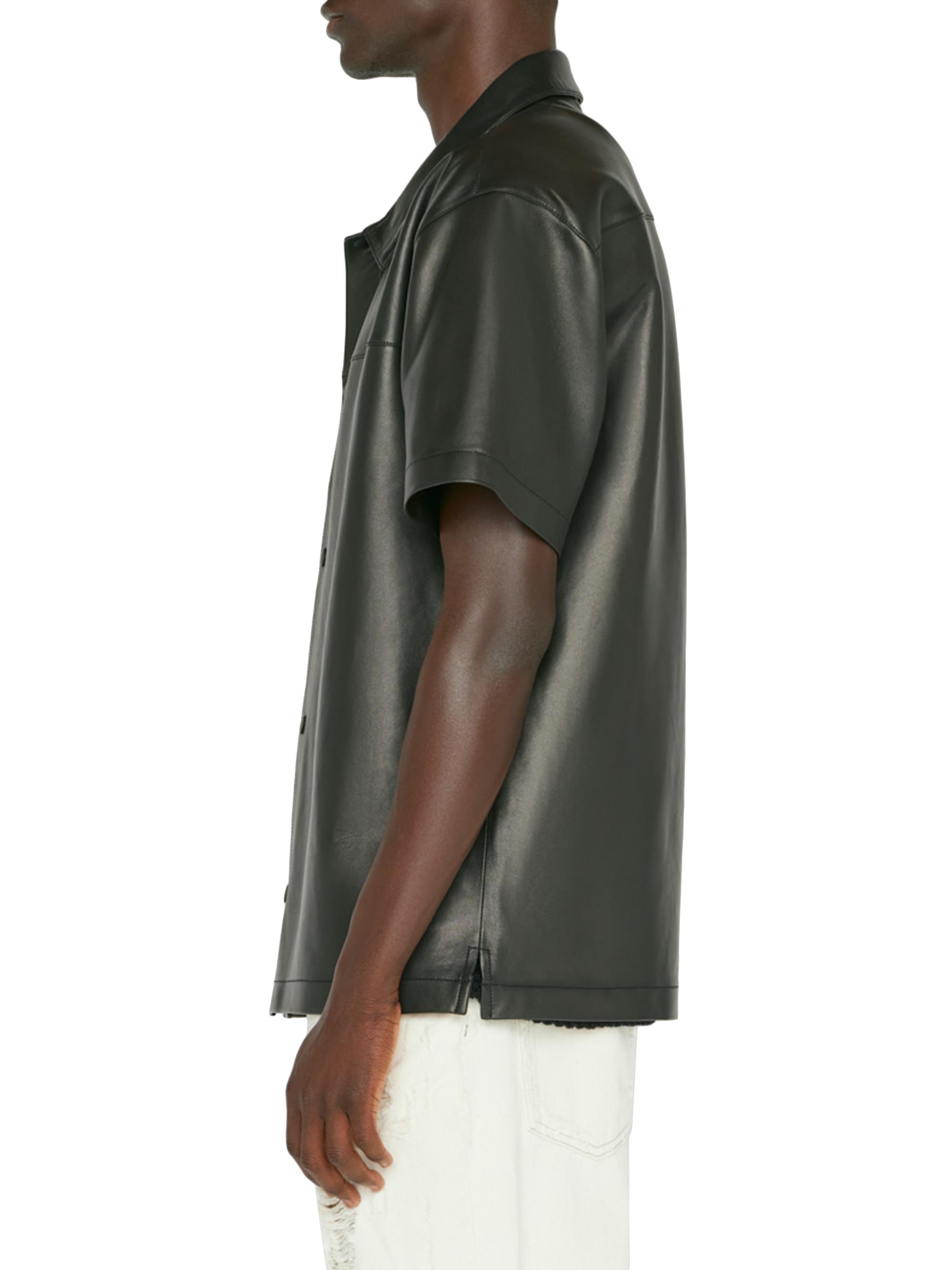 Frame Short-Sleeve Leather Shirt | Saks Fifth Avenue
