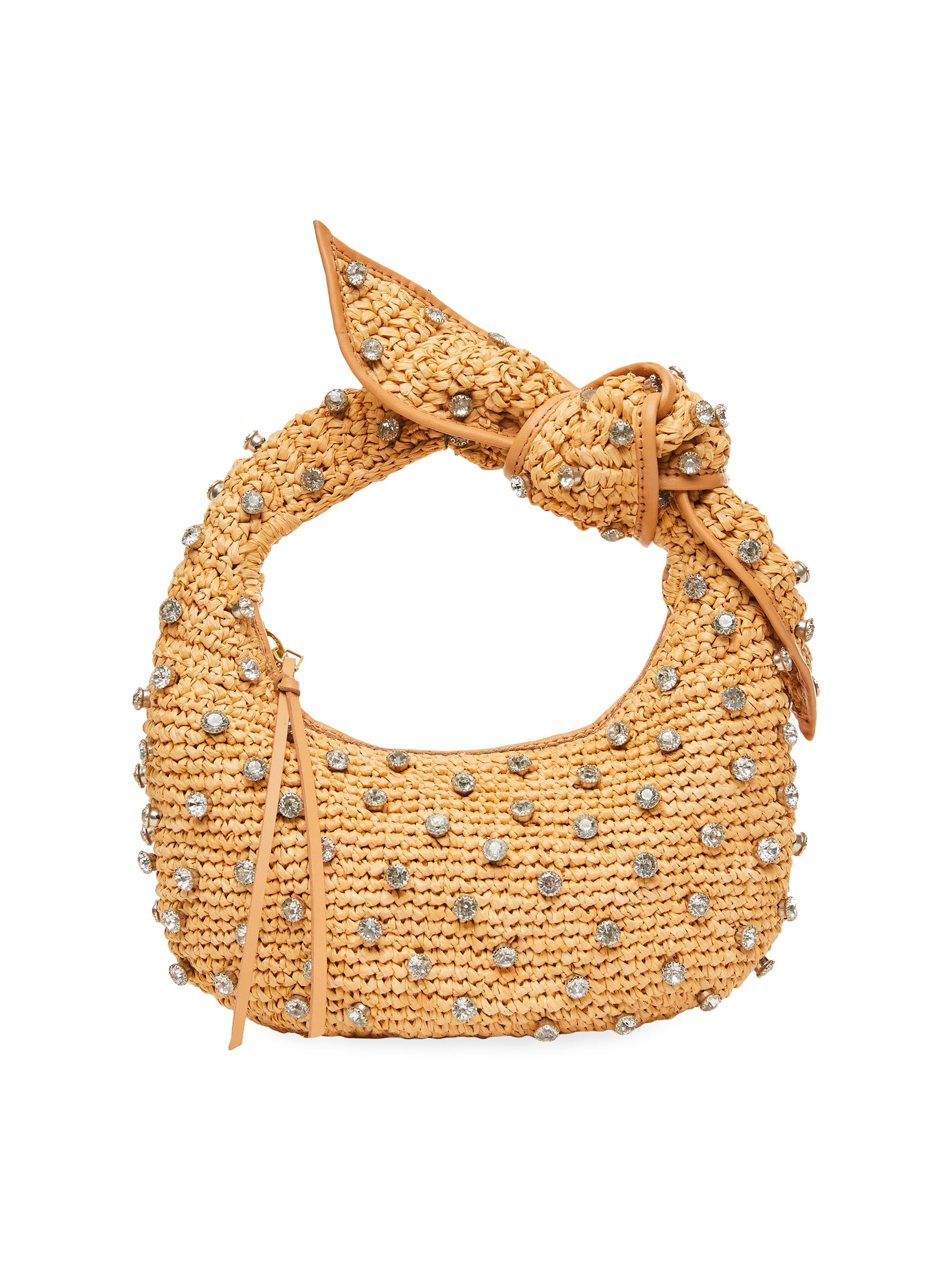 Poolside Women's Josie Bling Raffia Top-Handle Bag - Natural