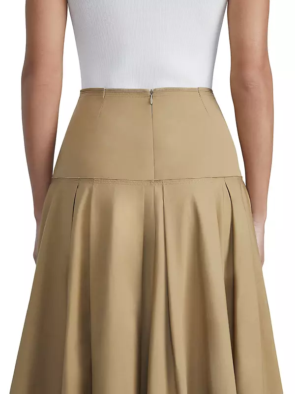 Shop Lafayette 148 New York Pleated Drop-Yoke Midi-Skirt | Saks 