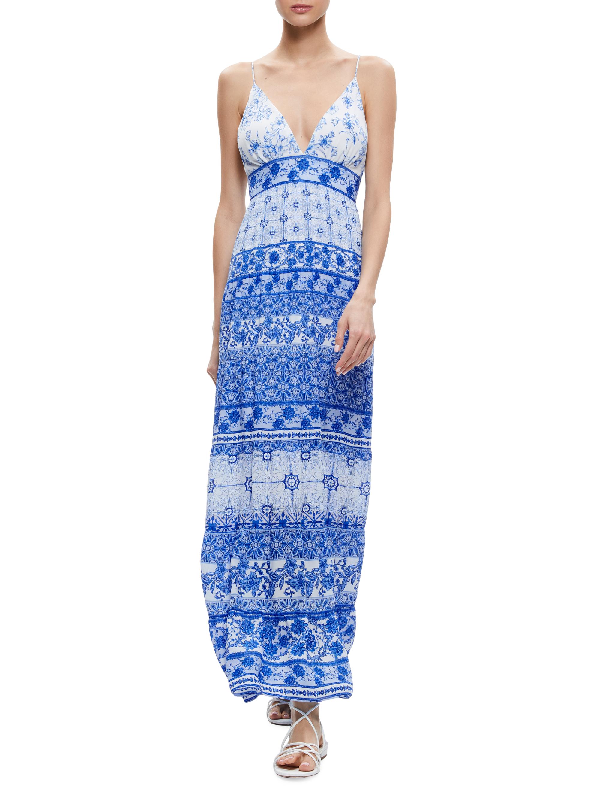 knee length dresses for ladies Vintage Light Blue Sleeveless Grecian-Style Maxi Dress or Nightgown main image 1
