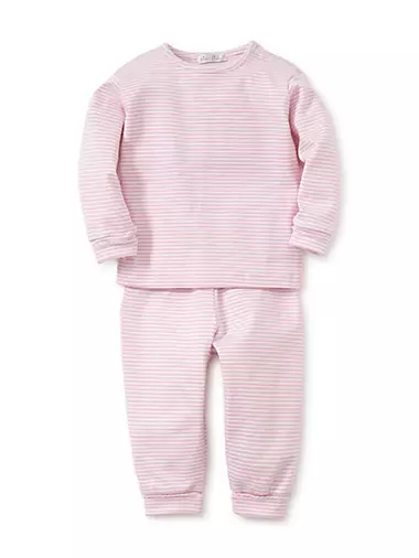 STRIPED VELOUR PANT SET in Light Pink