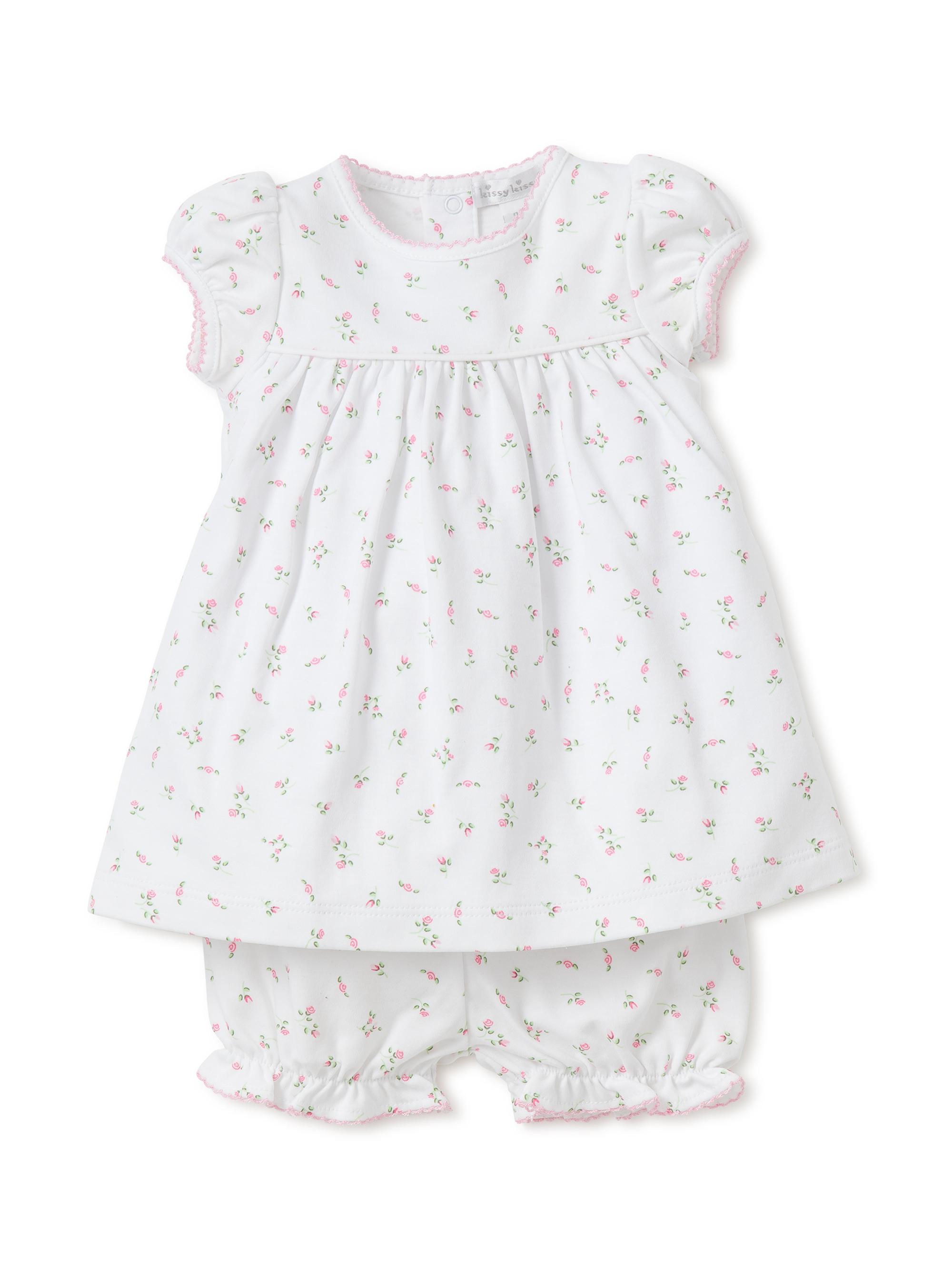 Kissy Kissy Baby Girl's Garden Rose Print Dress & Bloomers Set - White 6 Months
