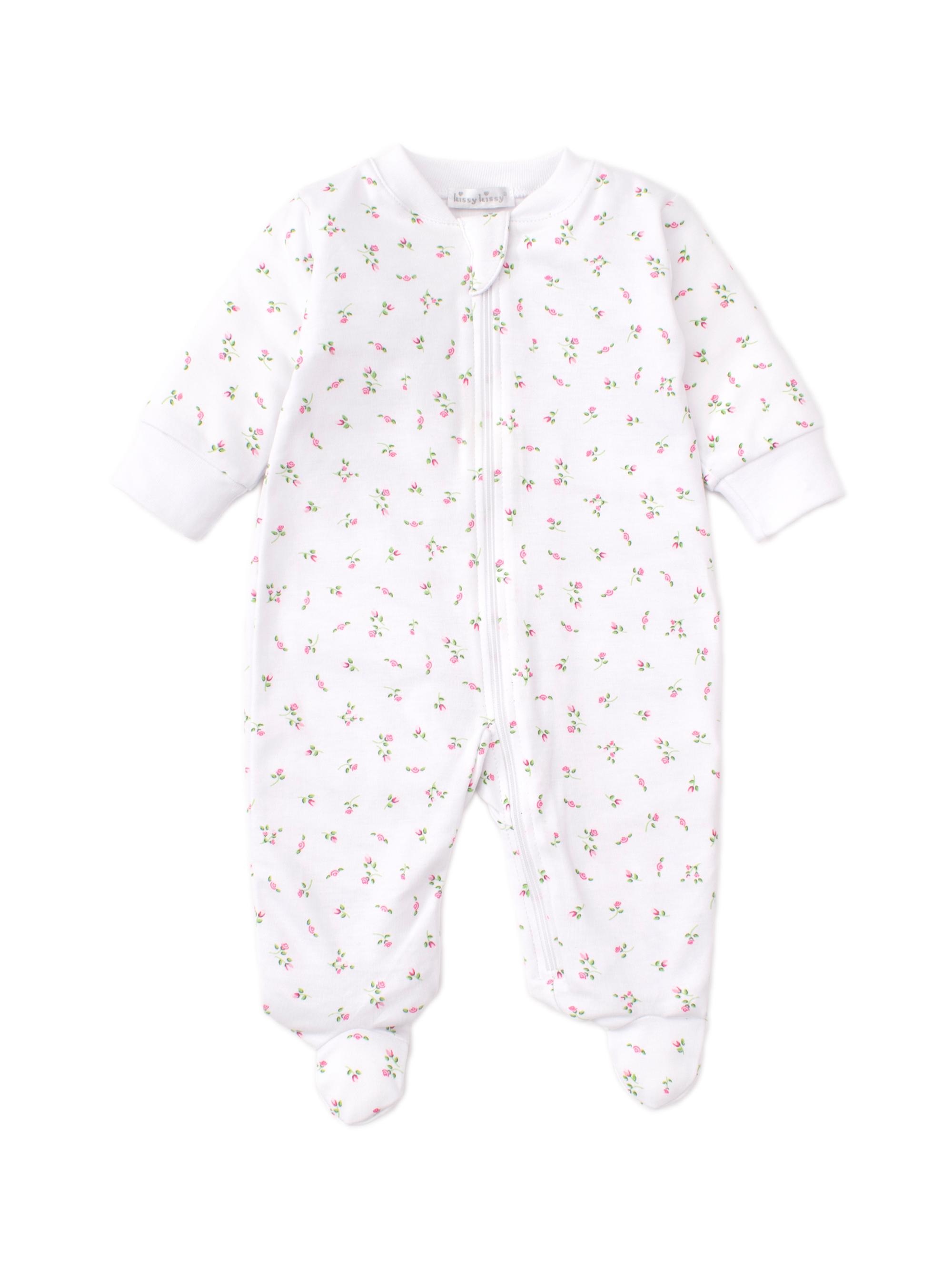 Kissy Kissy Baby Girl's Floral Print Footie - White 9 Months