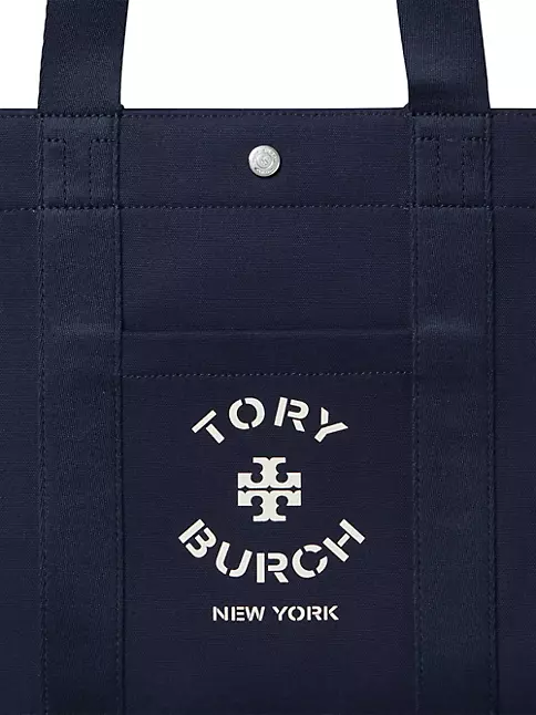 Tory Burch Leather Trimmed Tote Bag w/ Tags - Blue Totes, Handbags