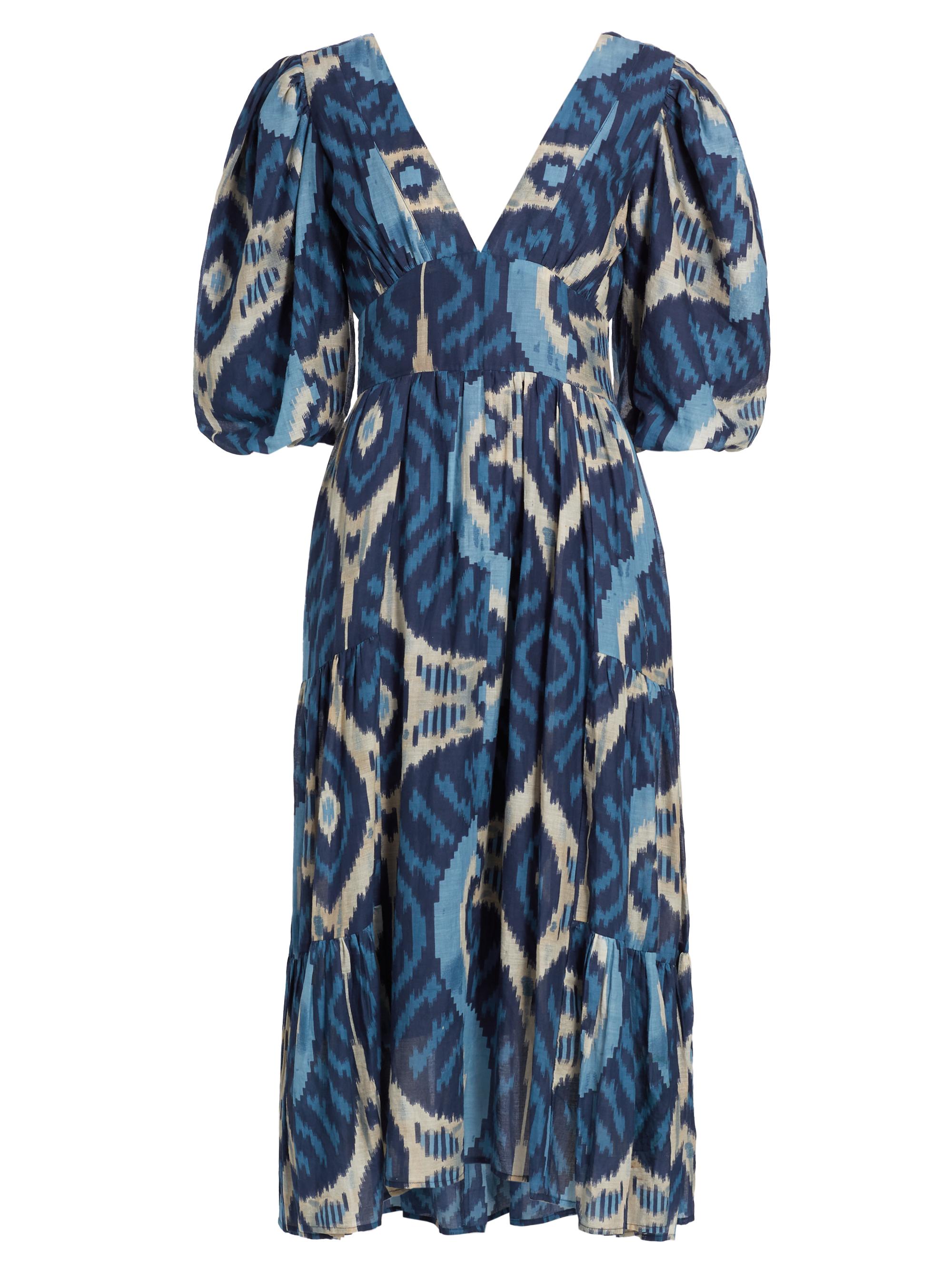 Love the Label Women's Elise Printed Midi-Dress - Salome Navy Print