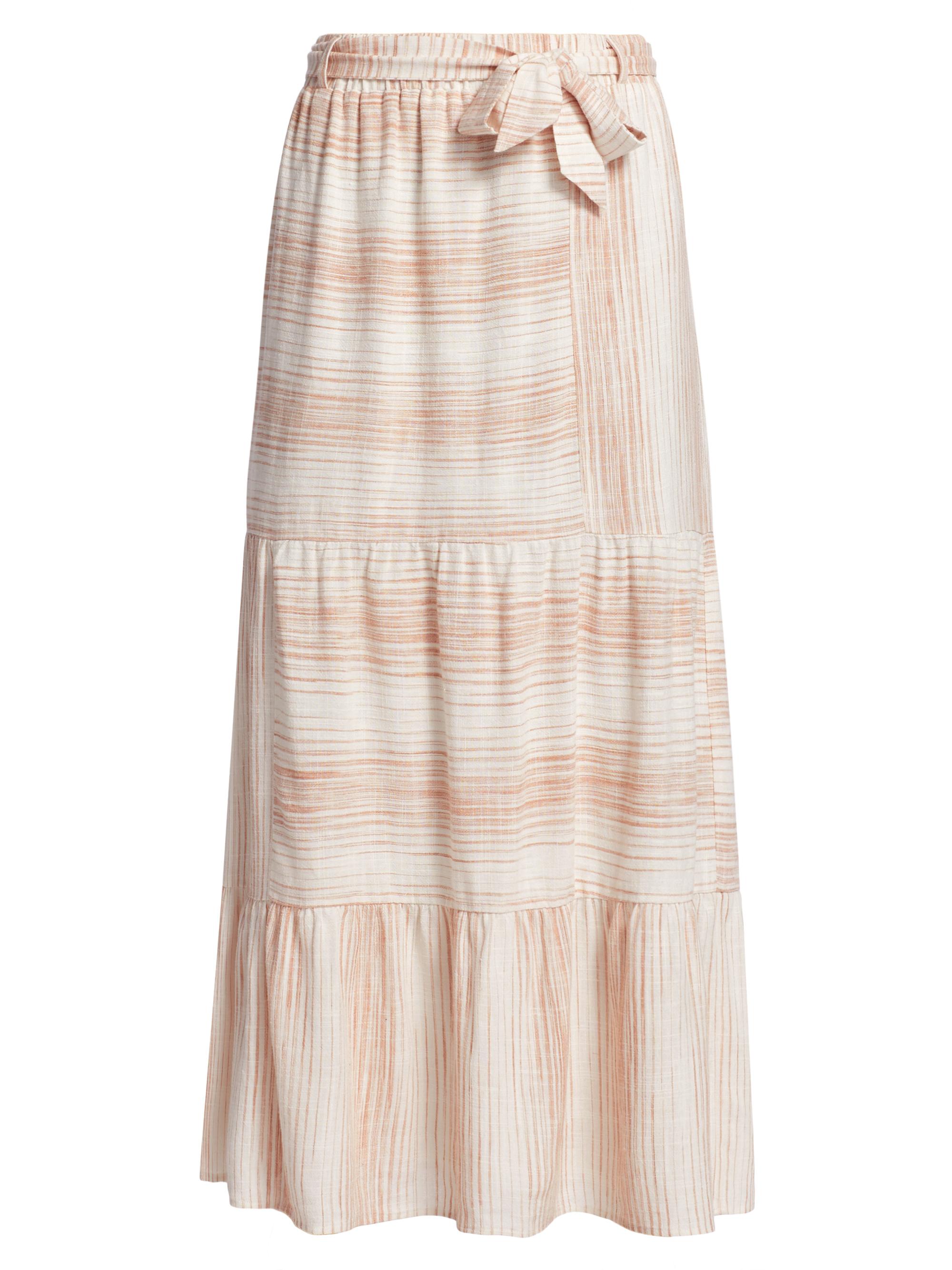 Splendid Women's Kira Linen-Blend Striped Maxi Skirt - Rouge Stripe