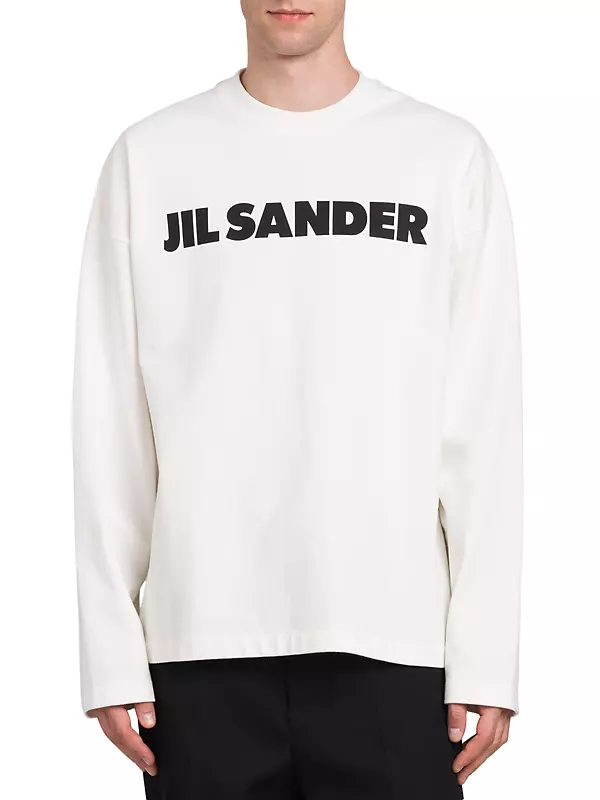JILSANDE【新品】JIL SANDER ロゴ プリント ロングTシャツ ブラック M 