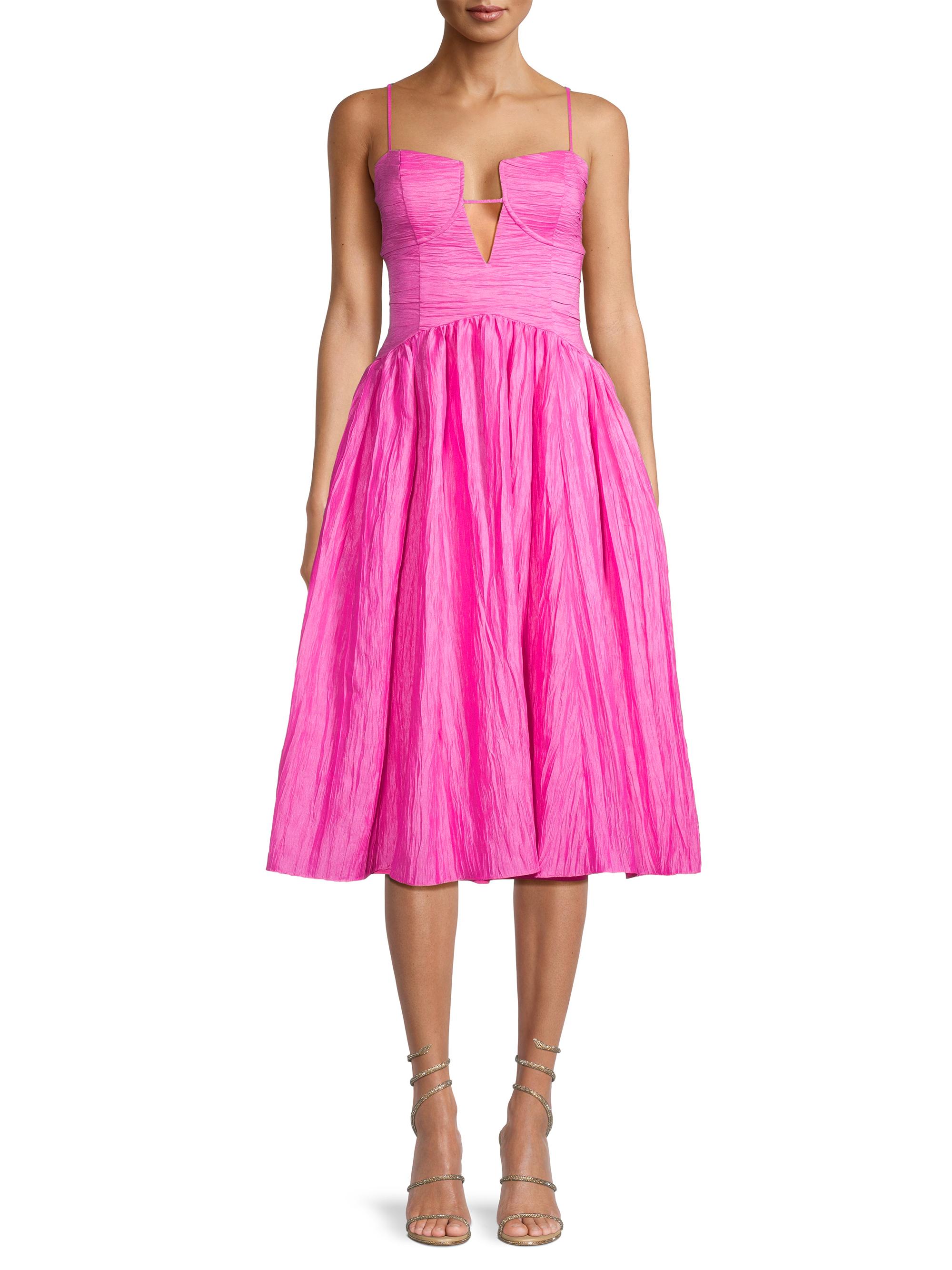 Liv Foster Crinkle A-Line Midi-Dress Saks Fifth Avenue