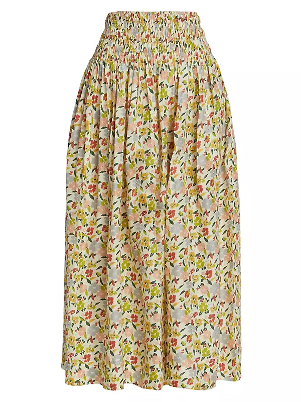 The Viola Silk Floral Maxi Skirt