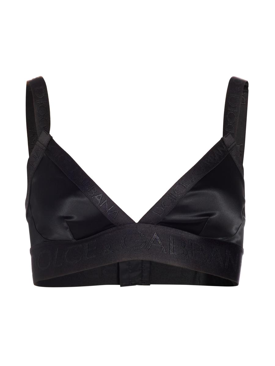 Dolce&Gabbana Reggiseno Satin Logo Bra | Saks Fifth Avenue