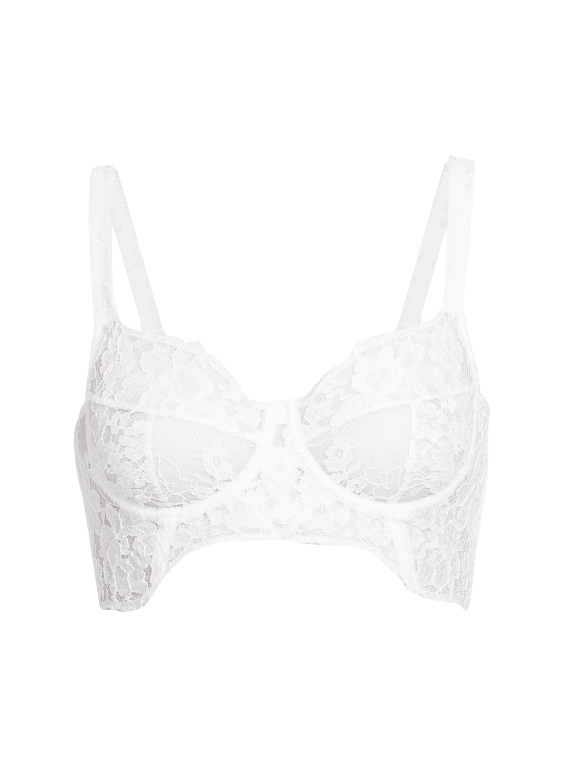 Dolce & Gabbana Women's Lace Longline Bra - Bianco Ottico