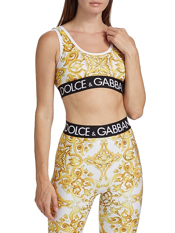 Shop Dolce&Gabbana Majolica Logo Sports Bra | Saks Fifth Avenue Shop Dolce&Gabbana Majolica Logo Sports Bra | Saks Fifth Avenue