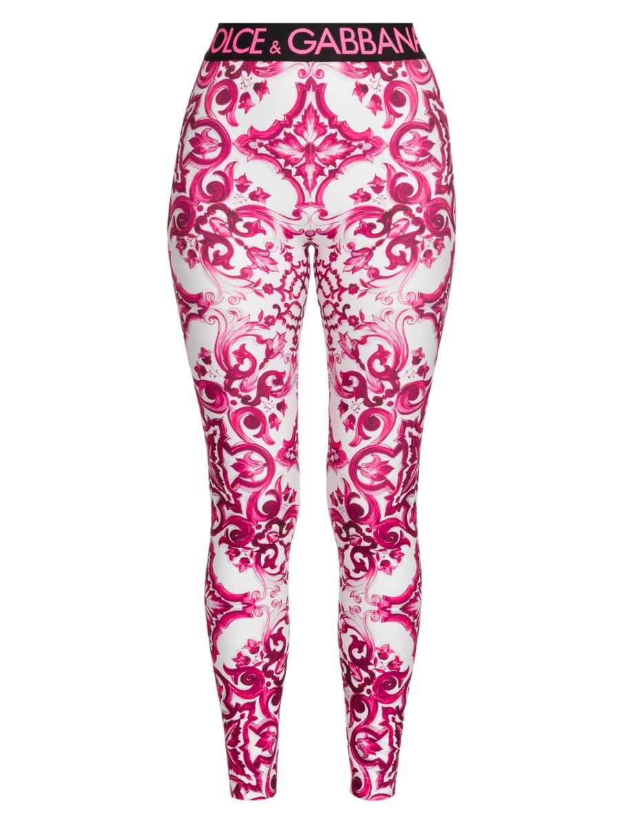 Dolce&Gabbana Maiolica Stretch Logo Leggings | Saks Fifth Avenue