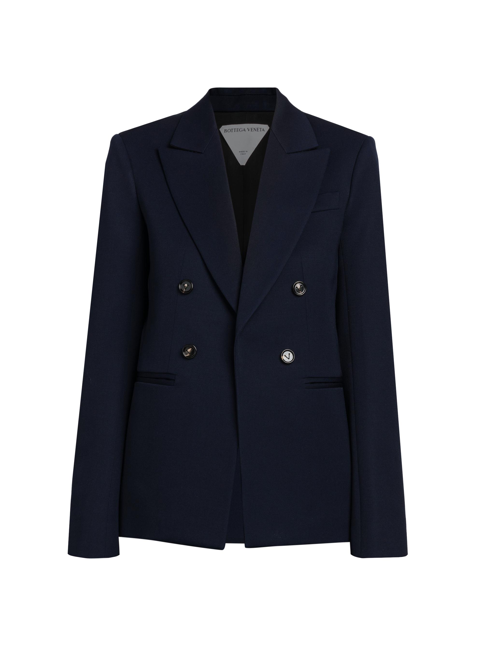 Bottega Veneta Women's Sartorial Grain-De-Poudre Unbuttoned Jacket - Navy
