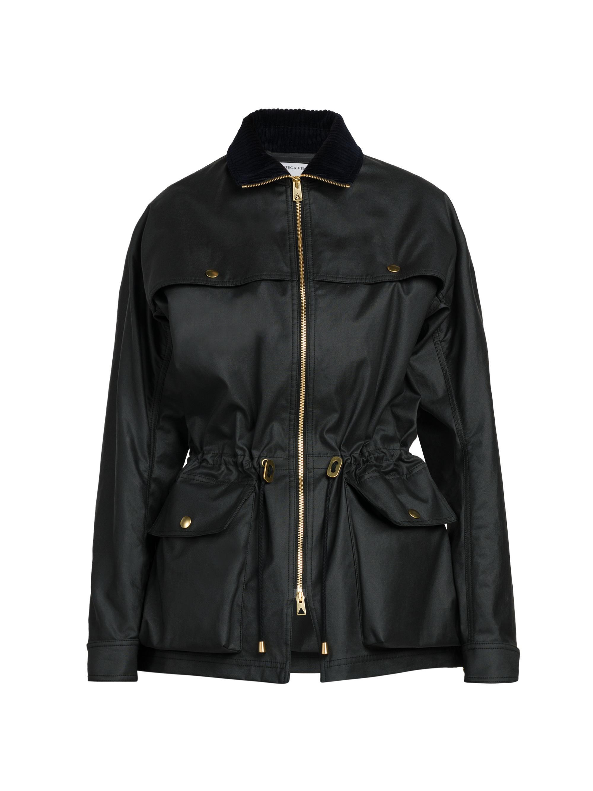 Bottega Veneta Women's Coated Cotton Short Parka Jacket - Black Fondant