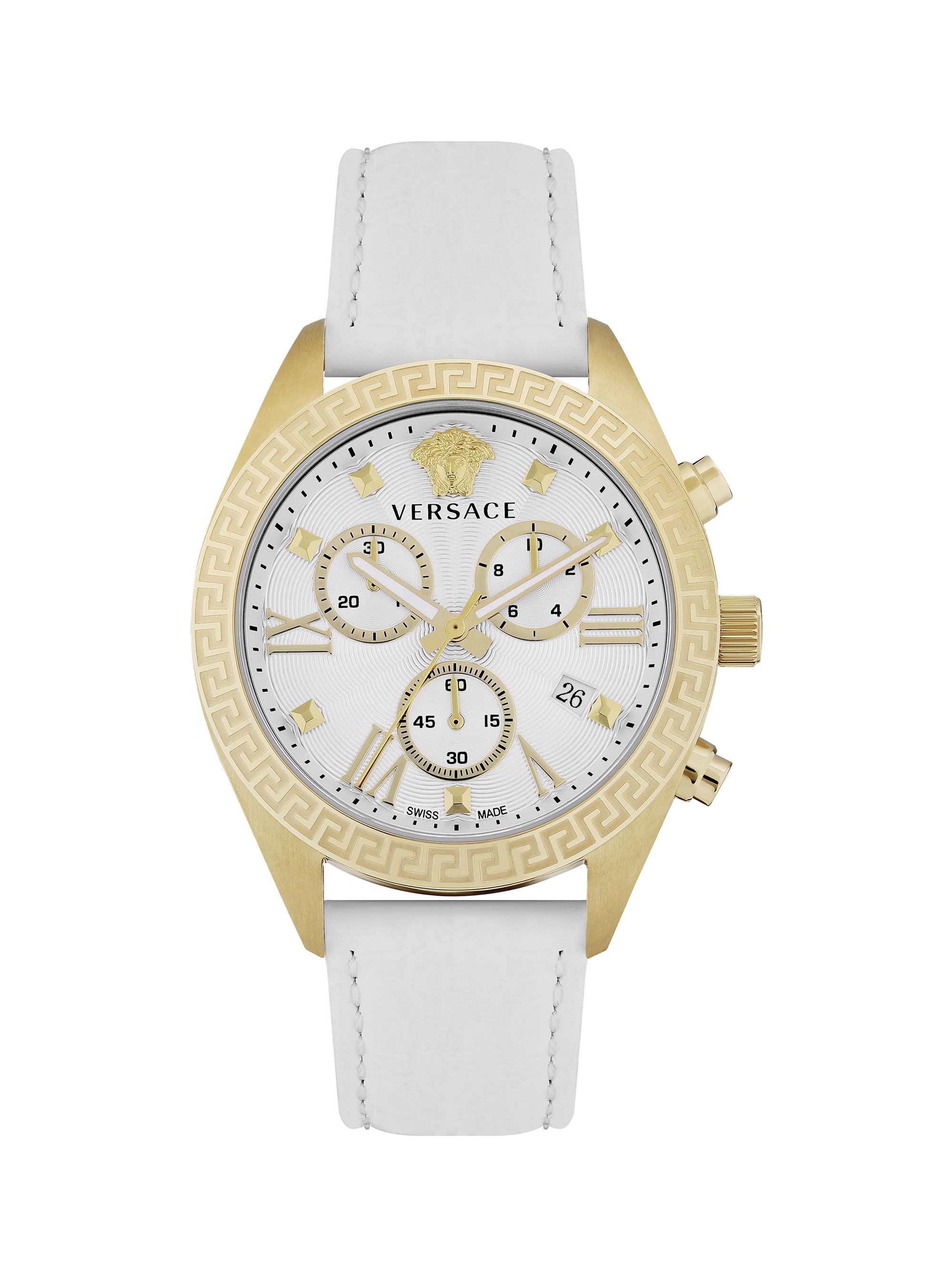 Versace Men's Greca Chronograph Stainless Steel & Leather Strap Watch/40MM - Gold