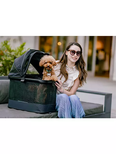 Luxury Monogram First Class Sporty Dog Stroller- Black