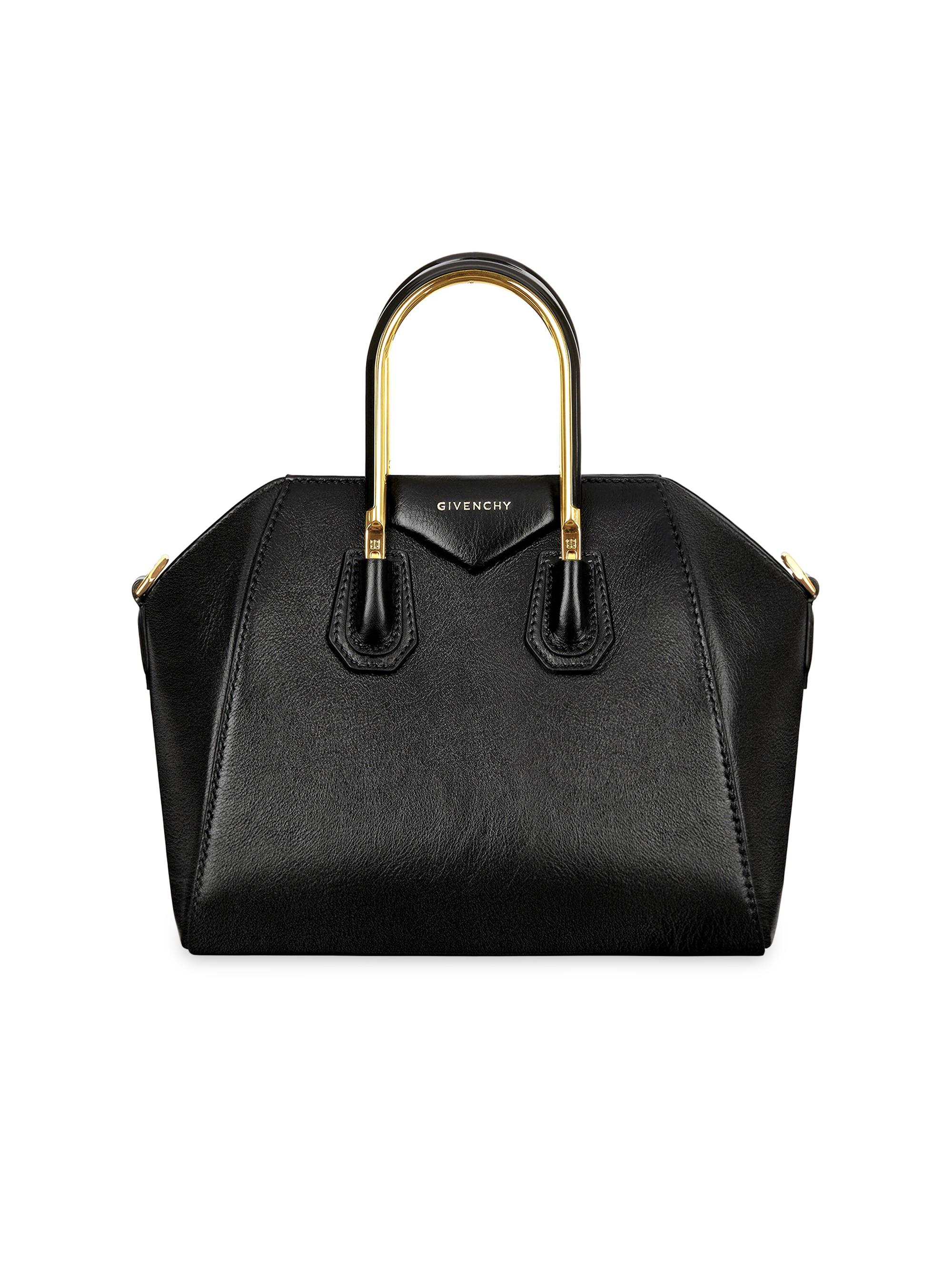 Givenchy Women's Mini Antigona Bag In Leather With Metal Handles - Black
