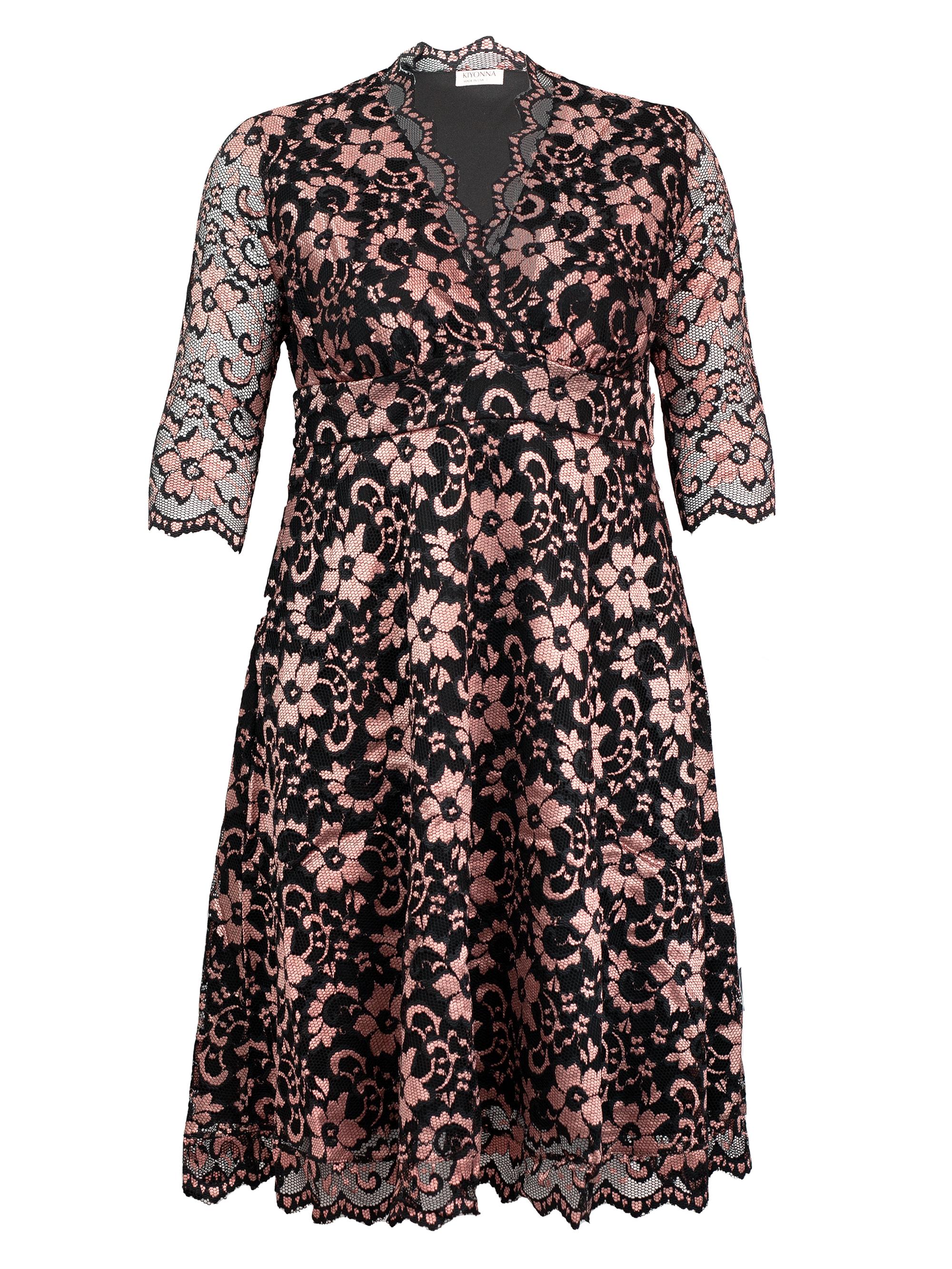 Kiyonna Women's Mon Cherie Lace Dress - Rose Gold