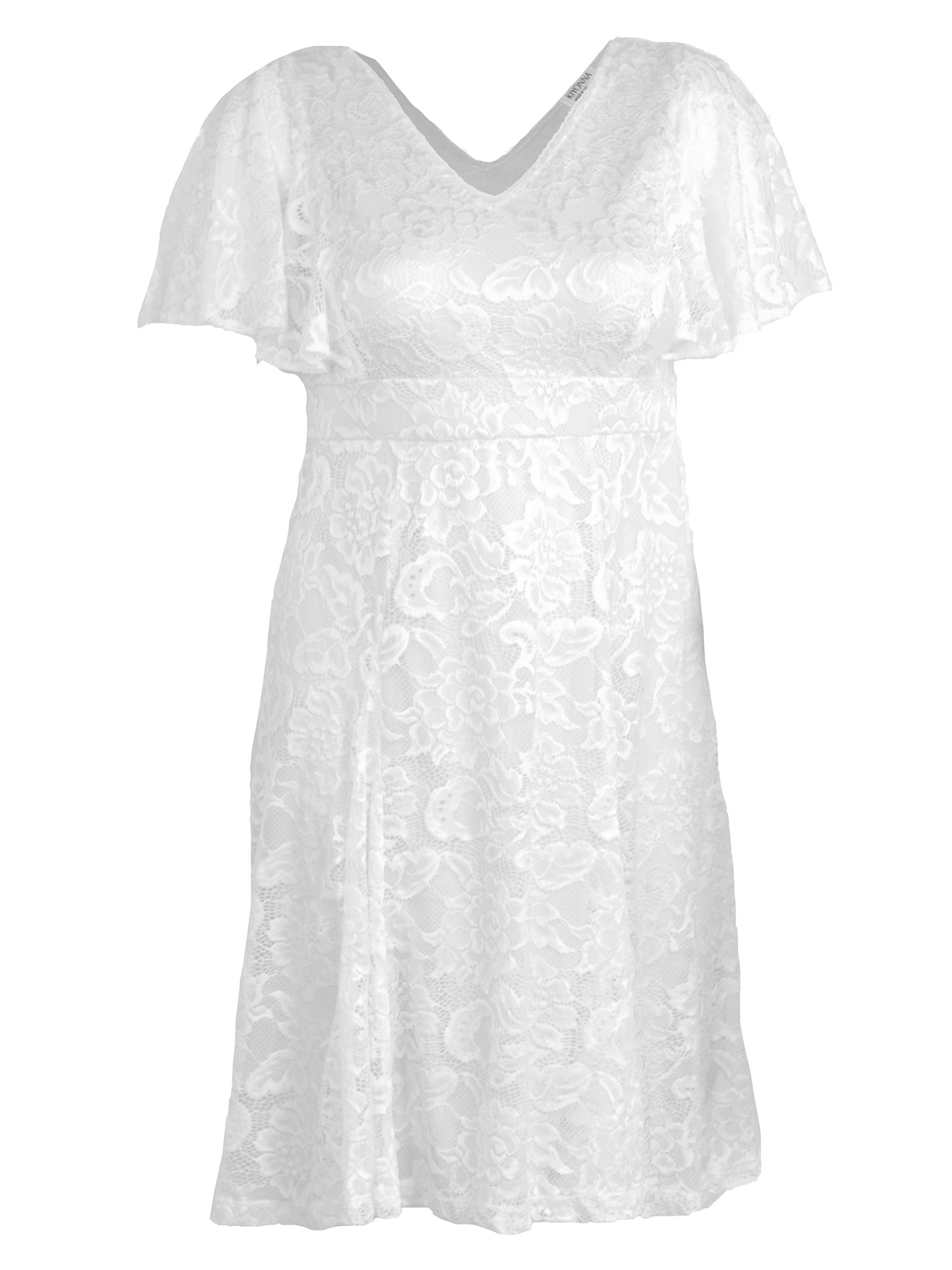 Kiyonna Women's Genevieve Lace Dress - Pearl