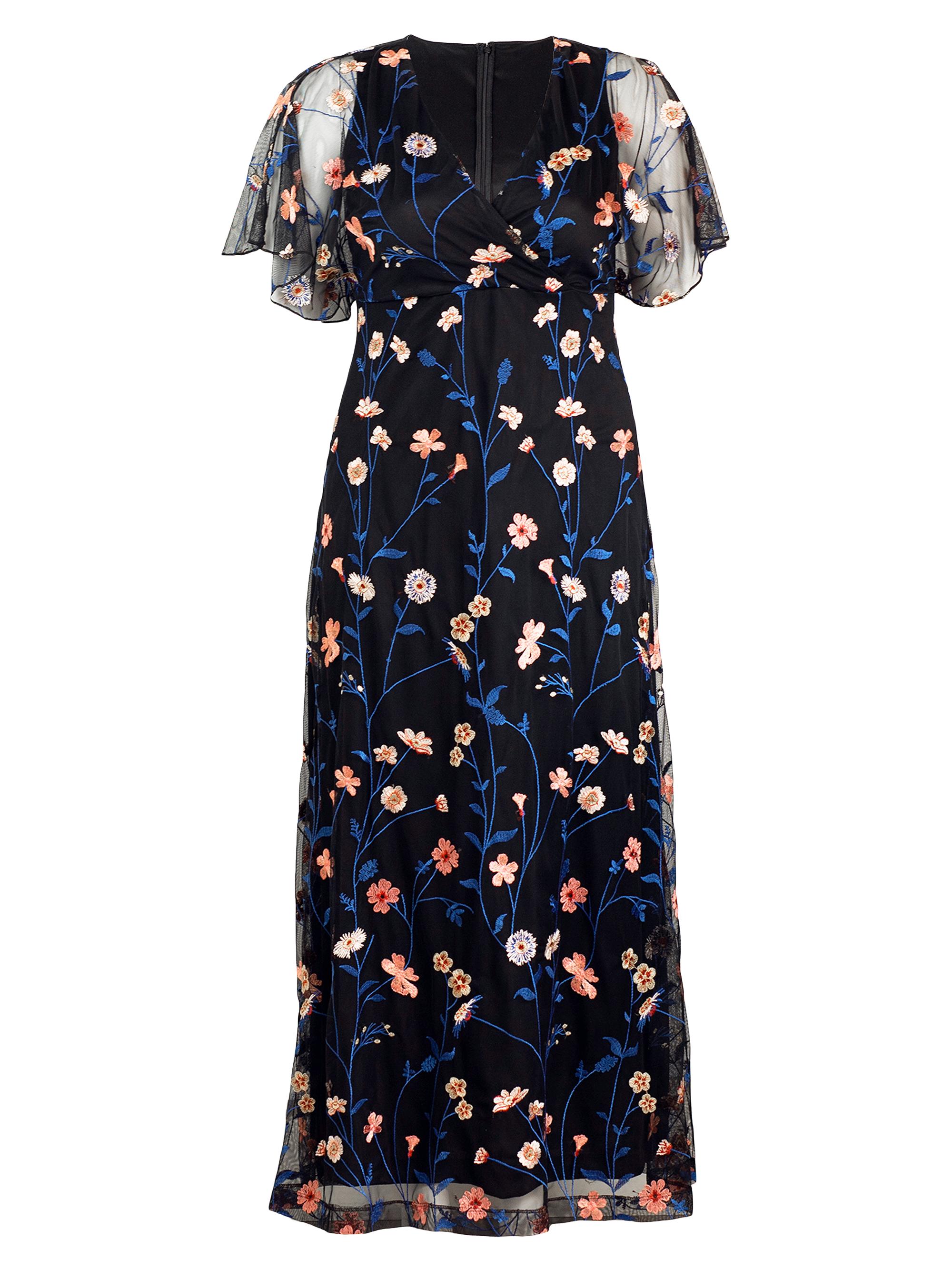Kiyonna Women's Embroidered Elegance Floral Gown - Midnight Meadow