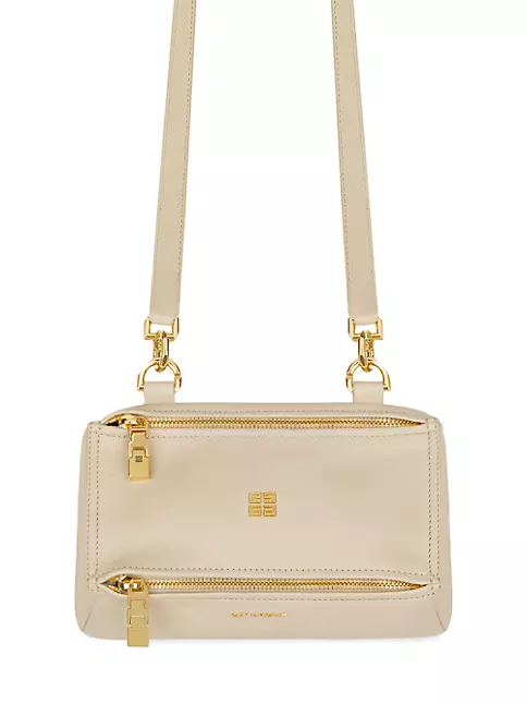 Givenchy Small Pandora Calfskin Leather Crossbody Bag in Natural Beige