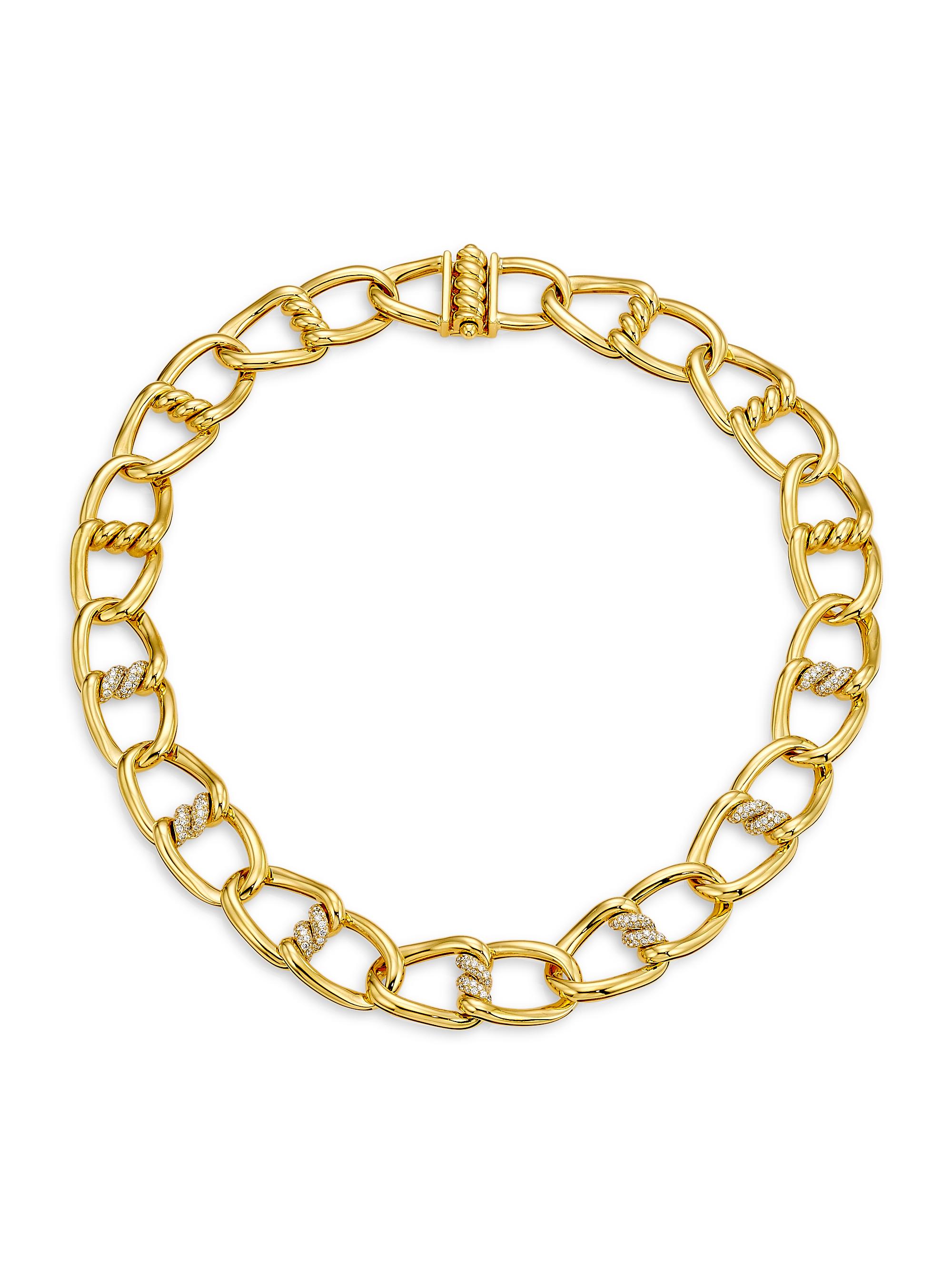 Roberto Coin Women's Cialoma 18K Yellow Gold & 2.25 TCW Diamond Chain Necklace - Yellow Gold