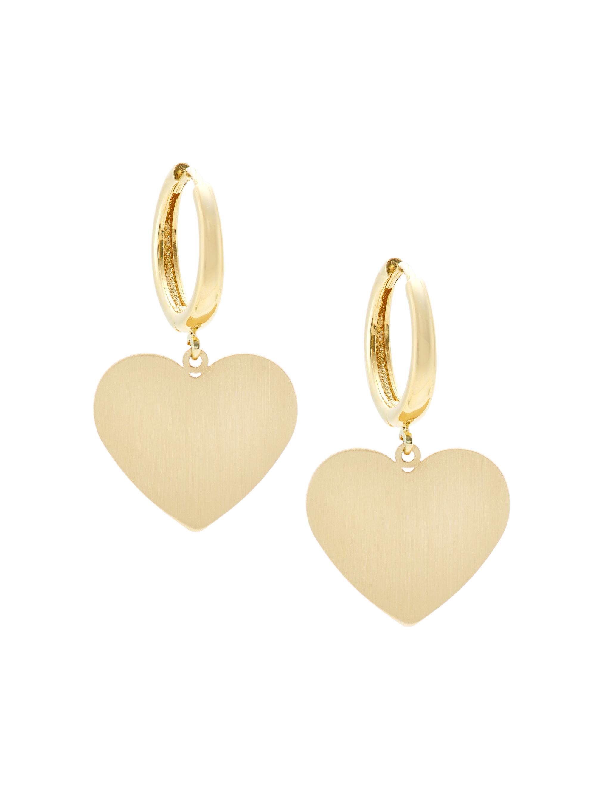 Saks Fifth Avenue Collection Women's 14K Yellow Gold Heart Drop Earrings - Gold
