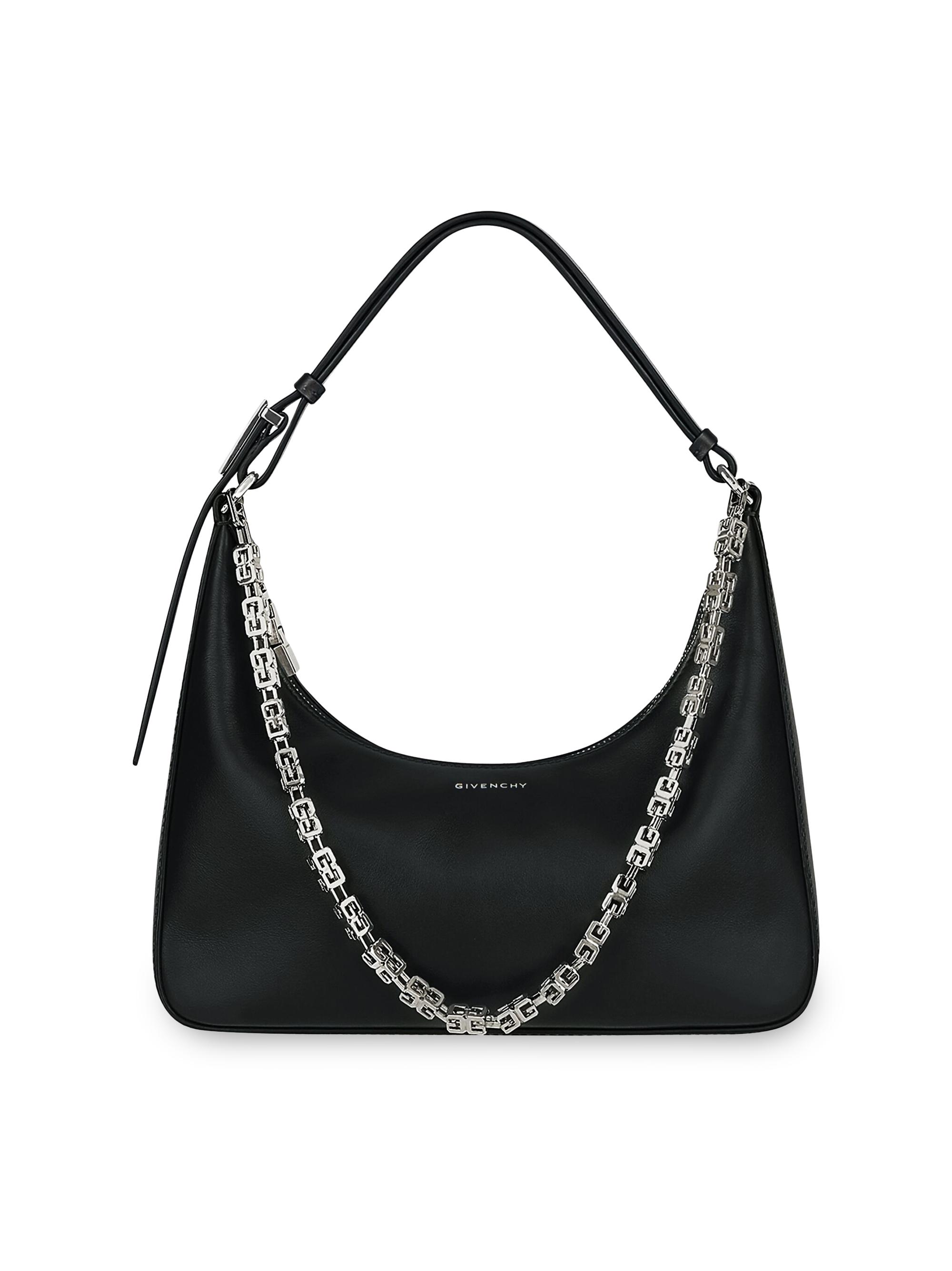 Givenchy Women's Moon Cut Slim Leather Hobo Bag - Black