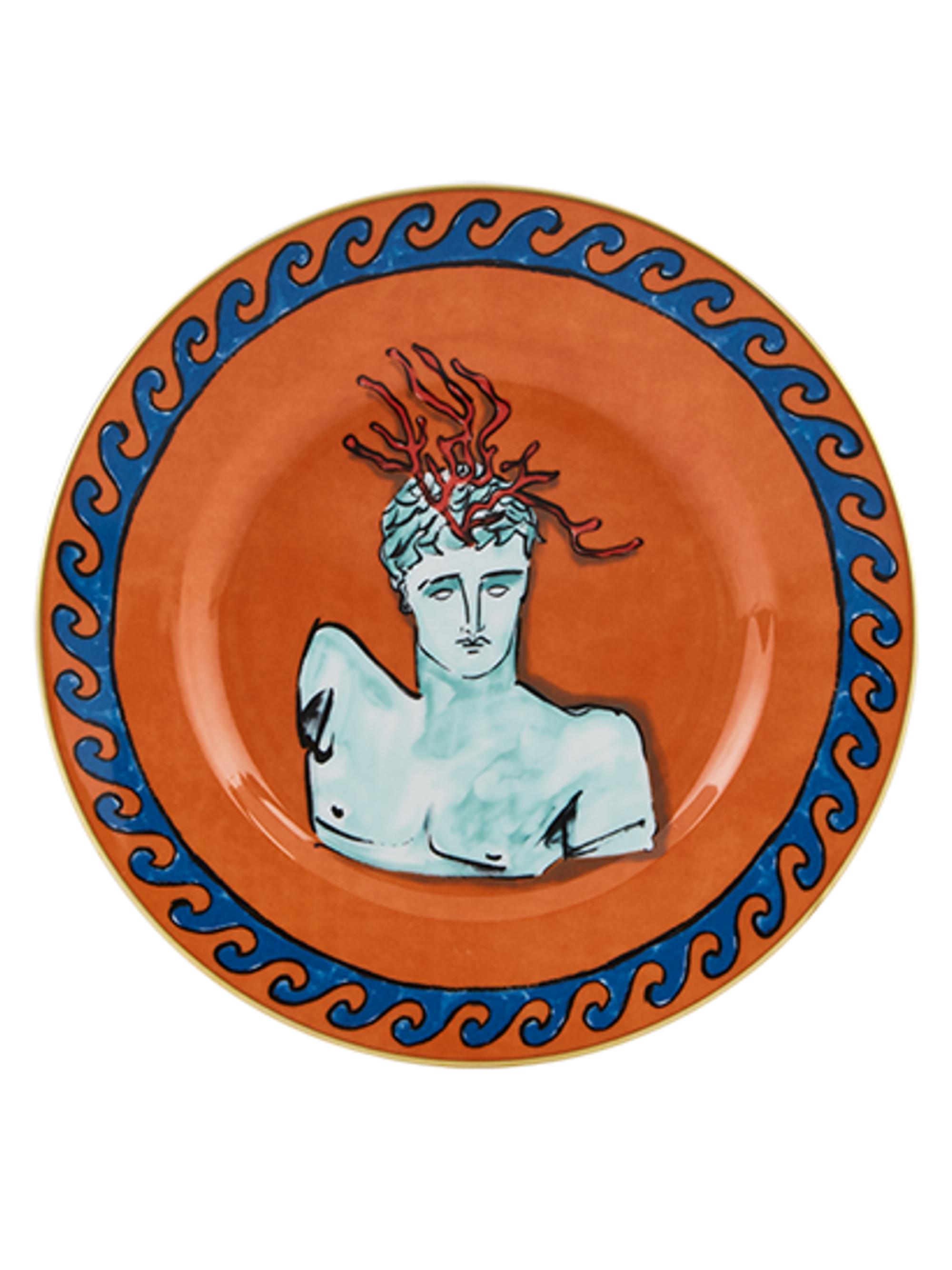 Ginori 1735 Il Viaggio Di Nettuno Dessert Plate - Orange