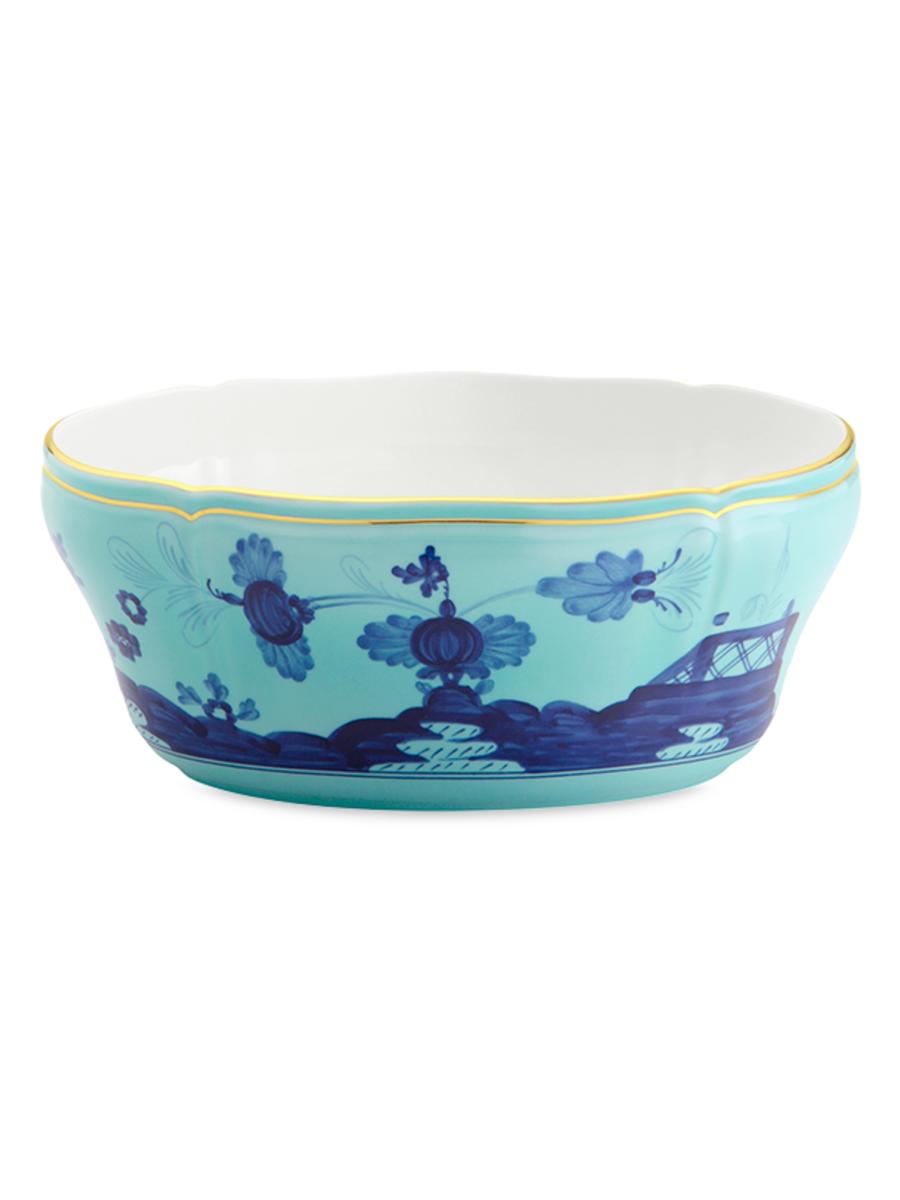 Ginori 1735 Oriente Italiano Gold-Rimmed Salad Bowl