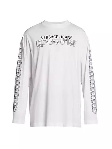 Versace Jeans Couture Men's Black White Logo Short Sleeve T-Shirt (M)