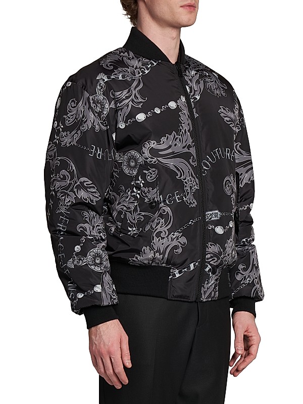 Shop Versace Jeans Couture Chain-Link Bomber Jacket | Saks Shop Versace Jeans Couture Chain-Link Bomber Jacket | Saks