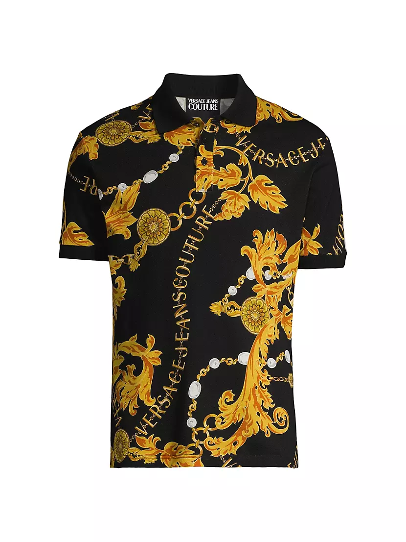 Versace Jeans Couture Logo Baroque Black Gold T-Shirt