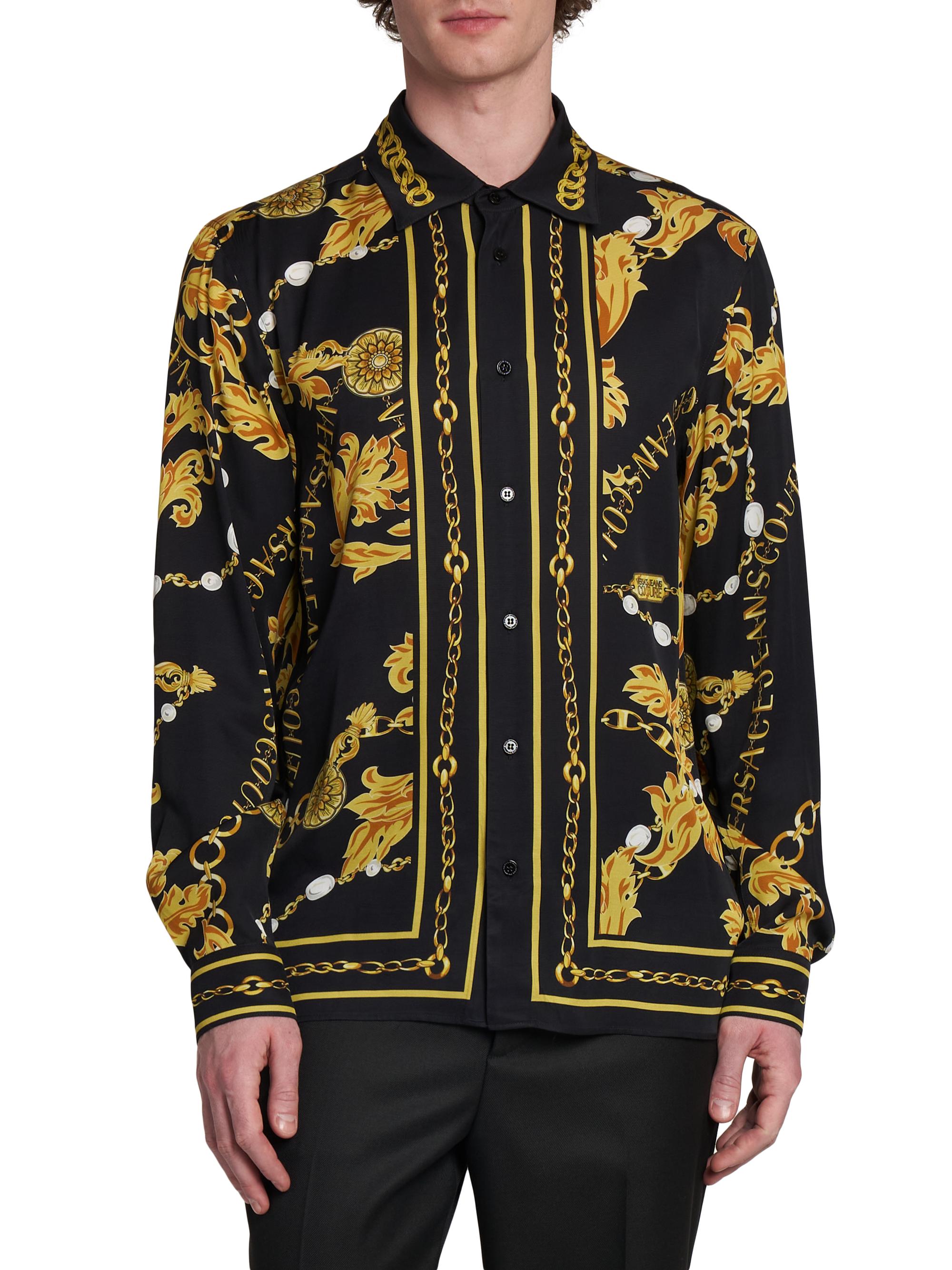 Versace Jeans Couture Chain-Link Button-Front Shirt | Saks Fifth