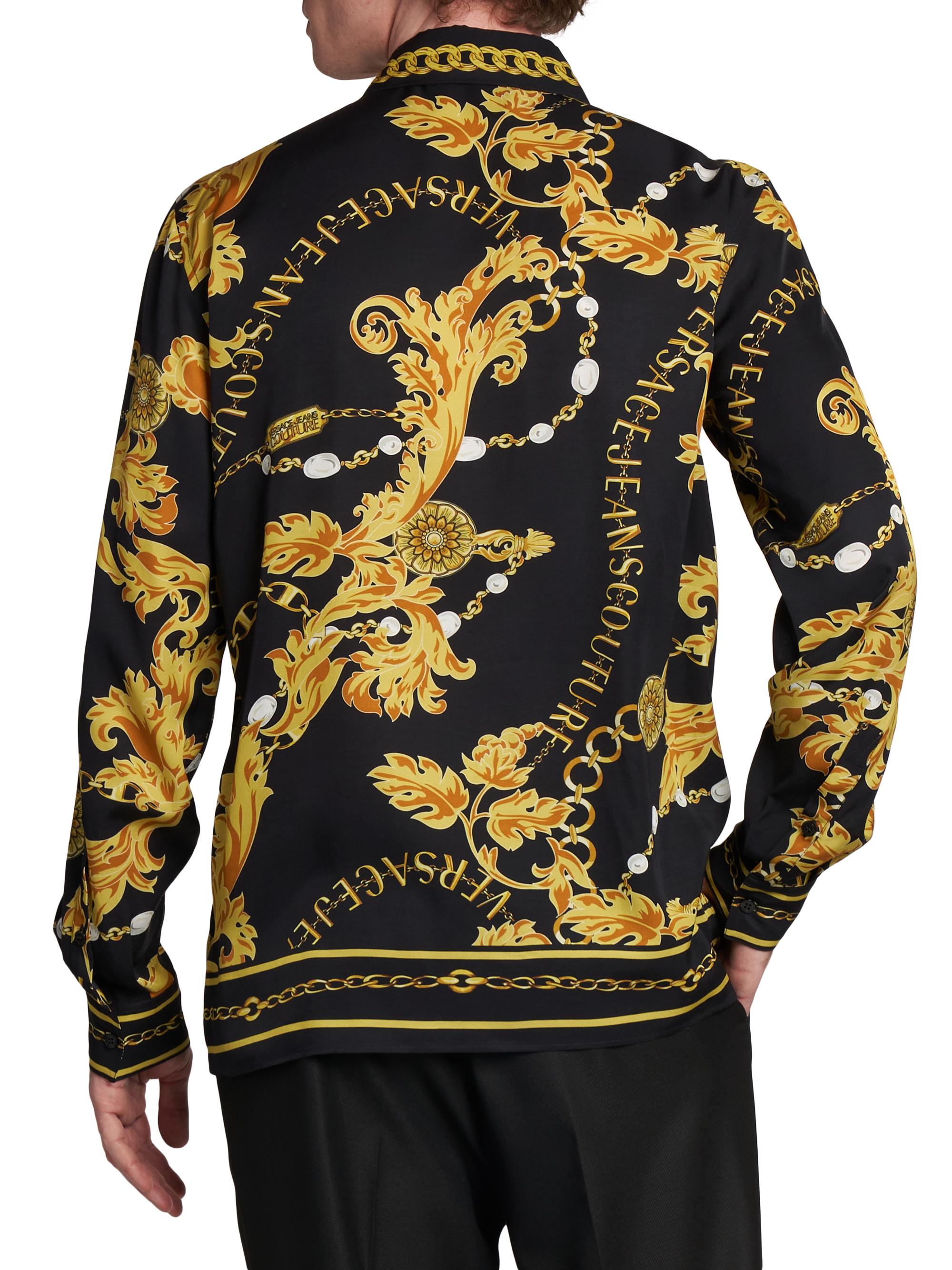 VERSACE シャツ Versace Jeans Couture Chain-Link Button-Front Shirt | Saks Fifth