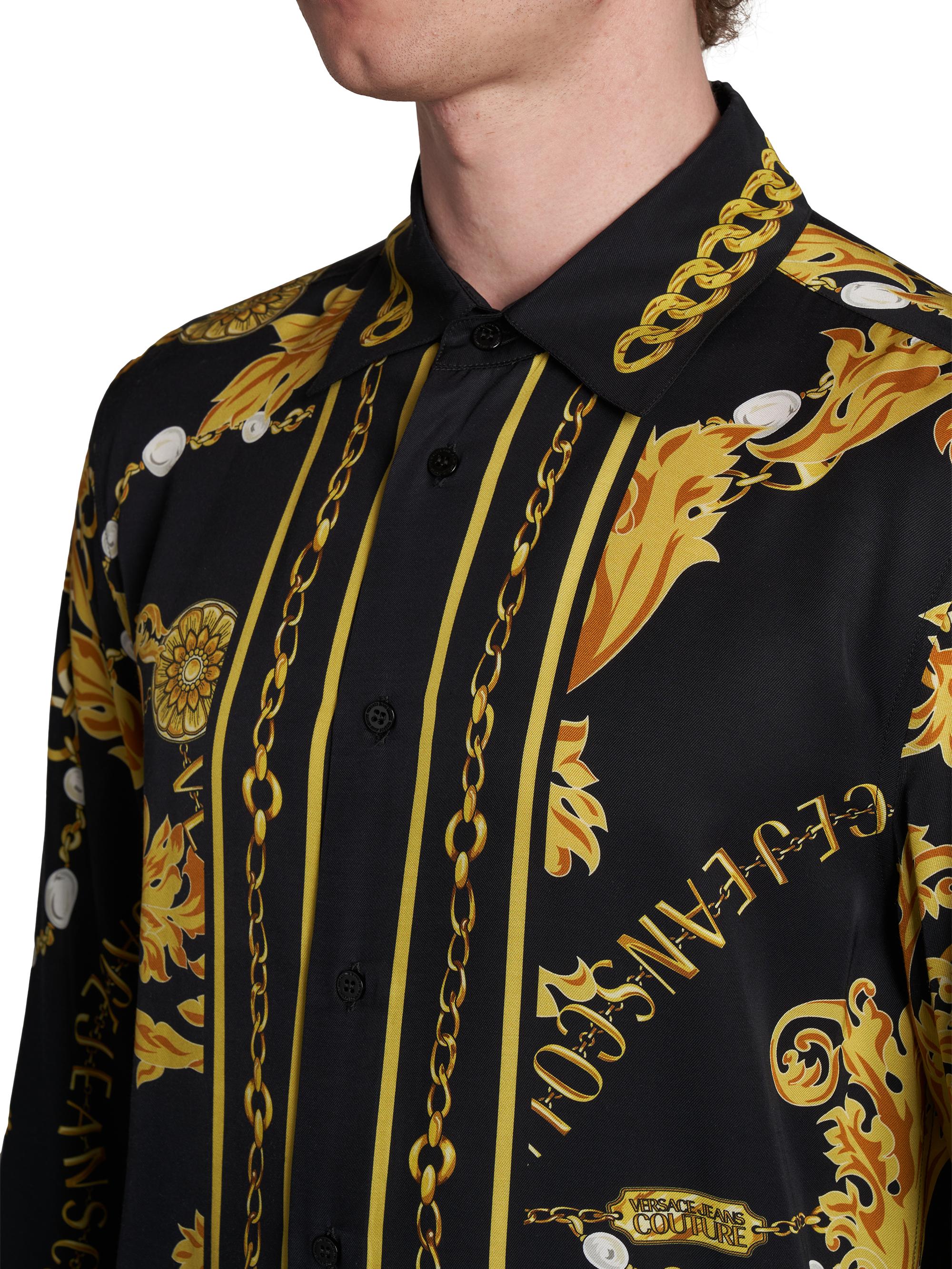 Versace Jeans Couture Chain-Link Button-Front Shirt | Saks Fifth