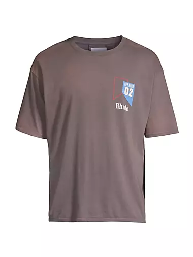 LV Heart Graphic Short Sleeve T Shirt Gray / Large