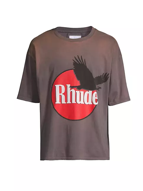 Rhude Men Eagle Logo T-Shirt Vintage Grey