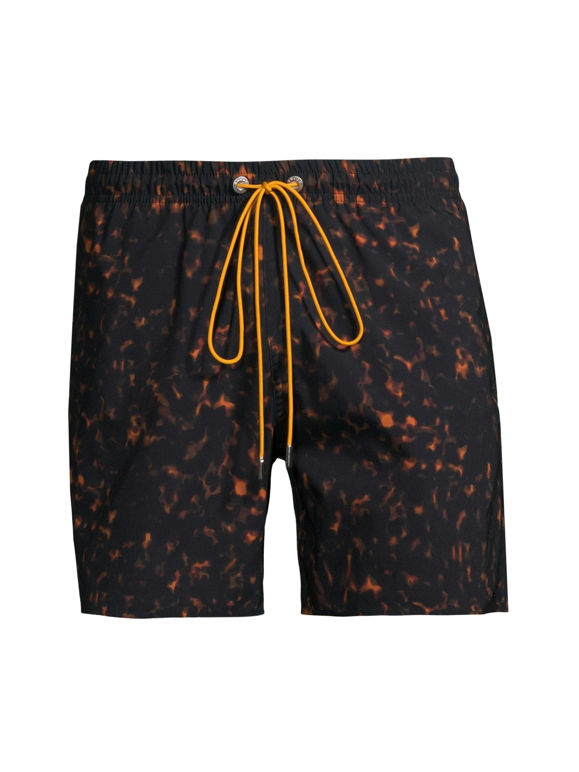 Rhude Men's Tortoise Drawstring Swim Shorts - Black Multi