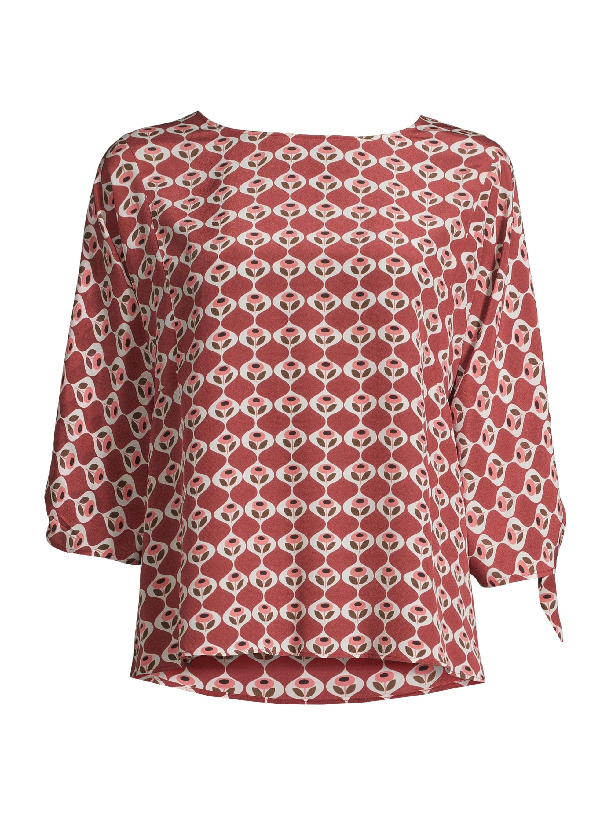 Weekend Max Mara Women's Adone Silk Geometric Blouse - Rust