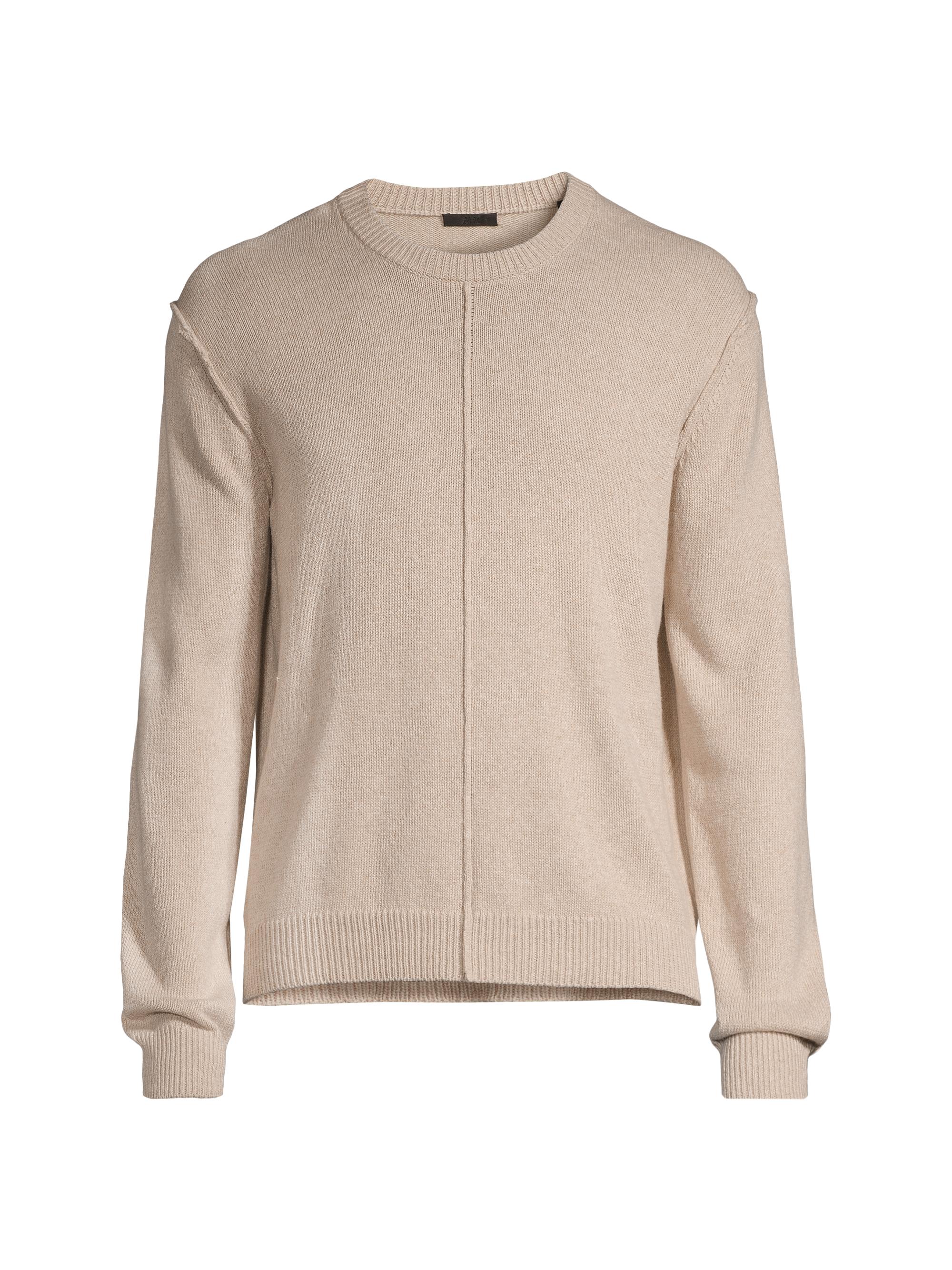 ATM Anthony Thomas Melillo Men's Cotton & Linen-Blend Crewneck Sweater - Heather Linen